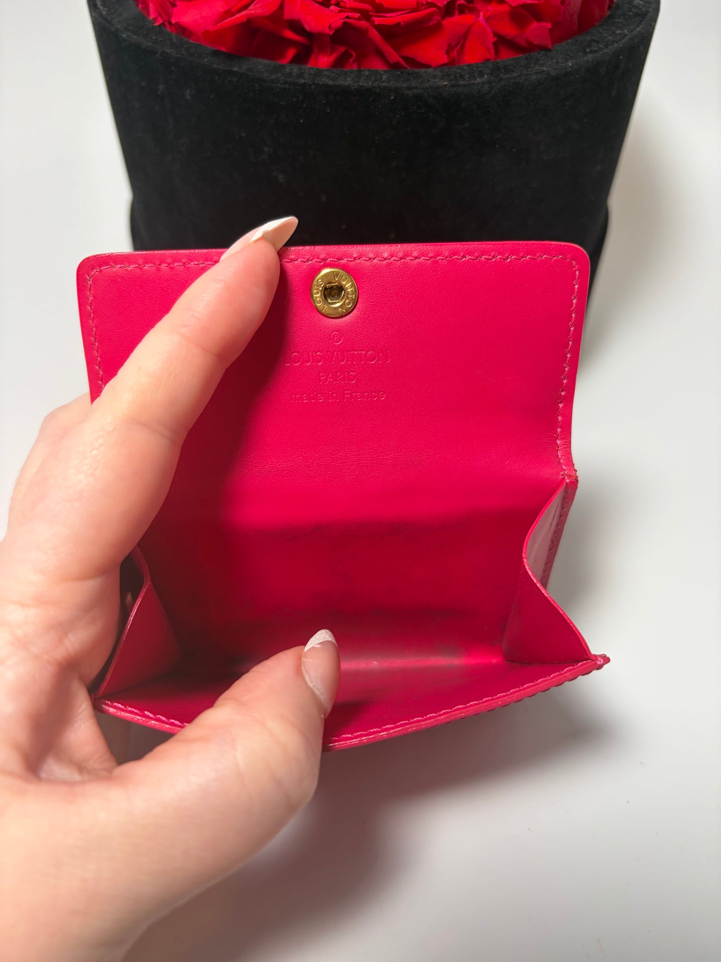 Louis Vuitton Pink Vernis Leather Wallet