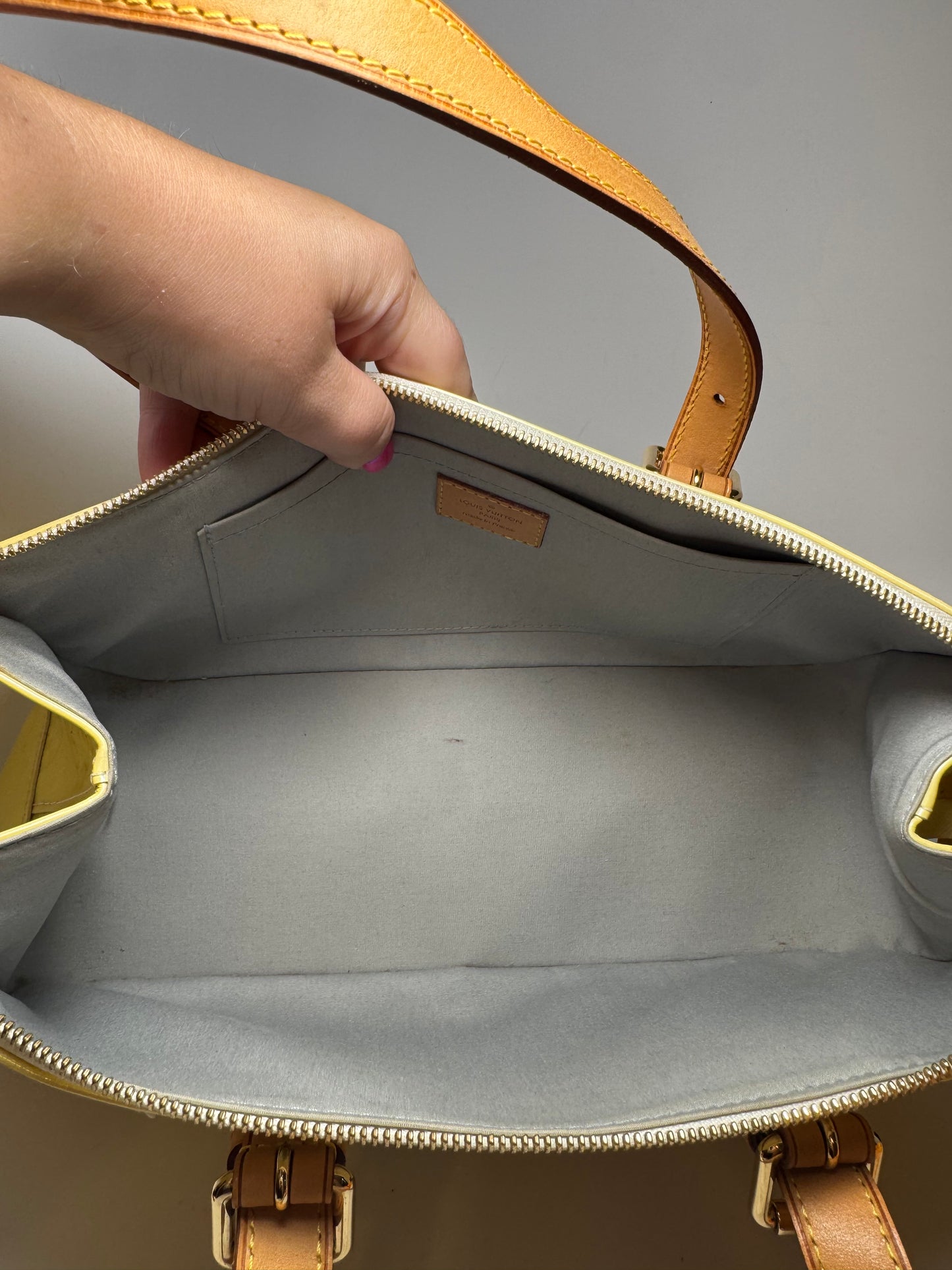 Louis Vuitton Rosewood Avenue Yellow Vernis Leather Shoulder Bag