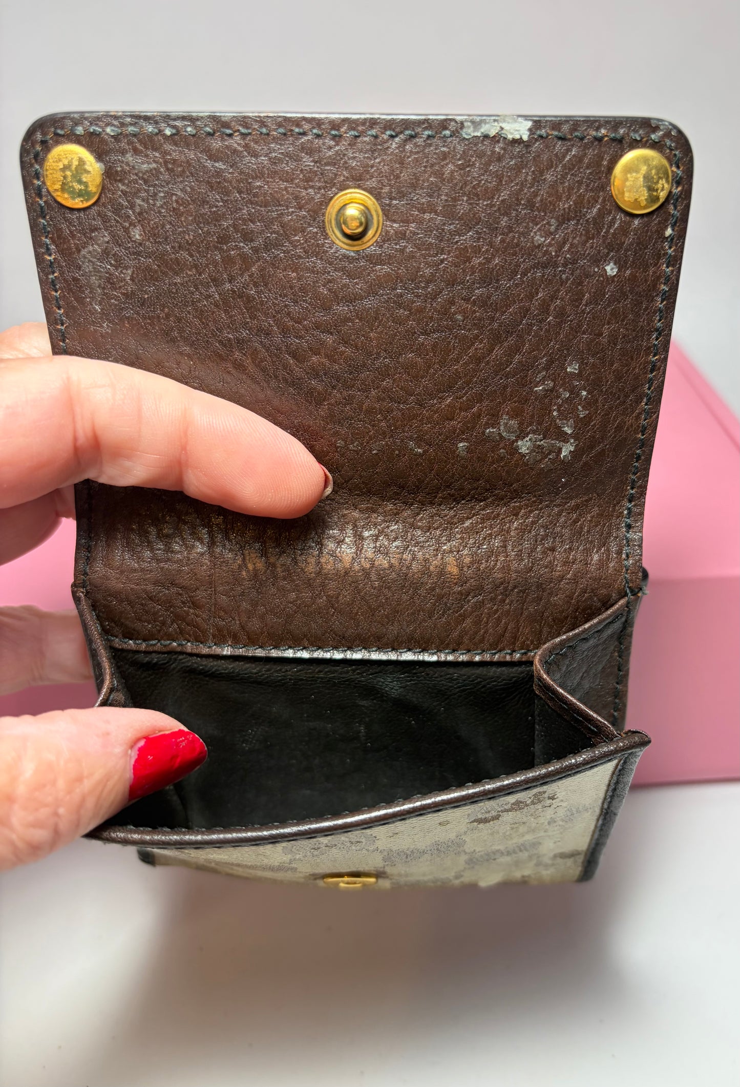Gucci GG Babouska Canvas & leather compact wallet