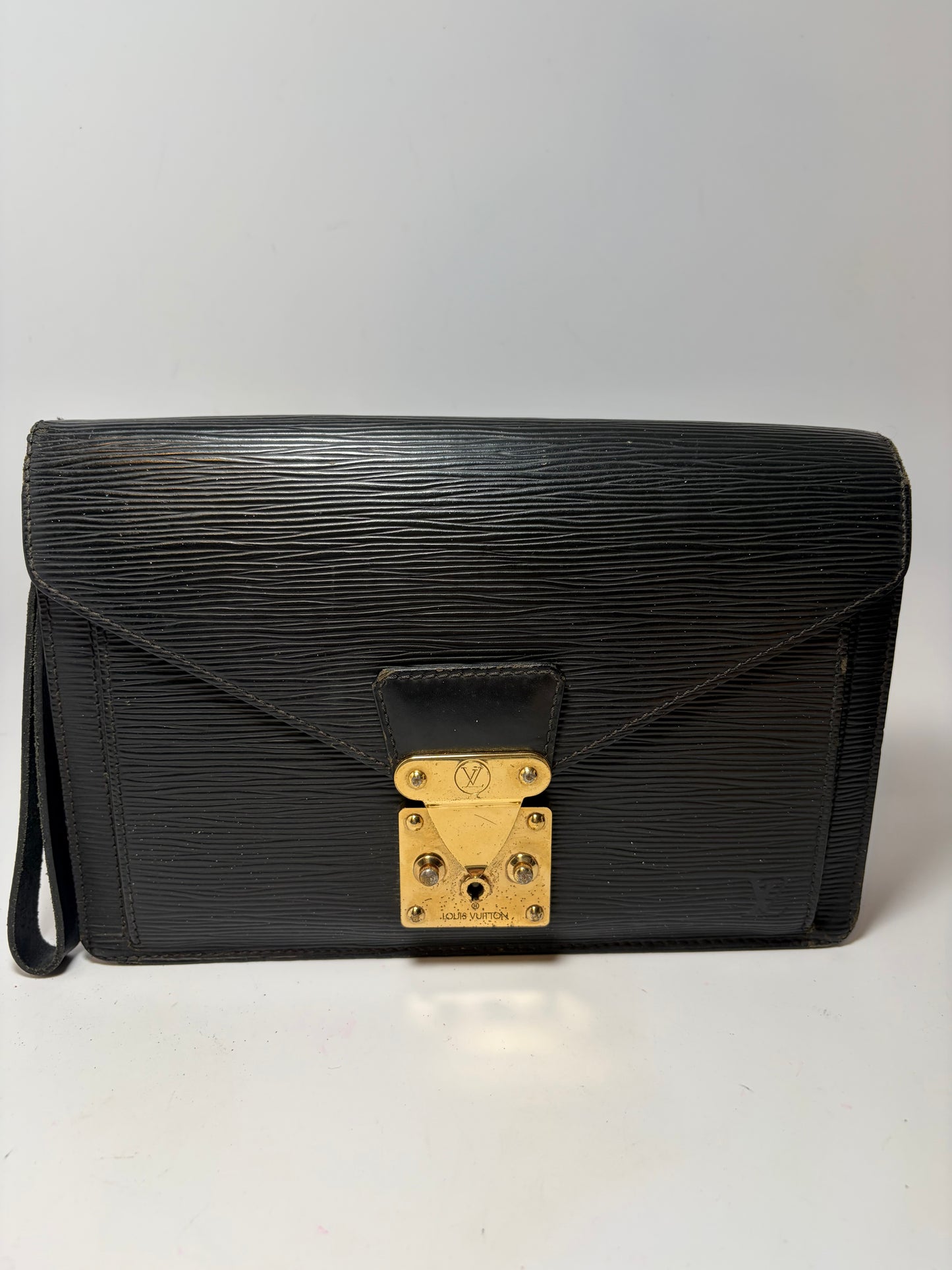 Louis Vuitton Black Epi Leather Pochette Sellier Draggone Clutch Bag