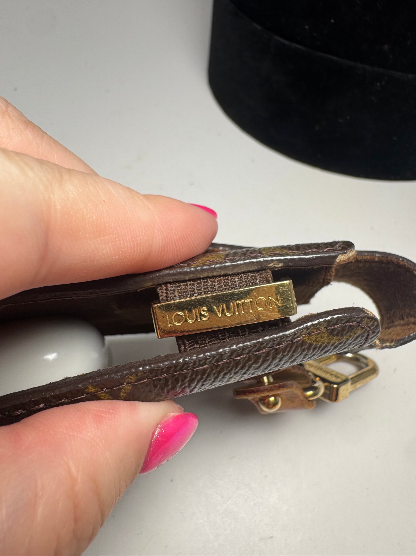 Louis Vuitton Vintage Monogram Phone Case/Holder w/Key Clip