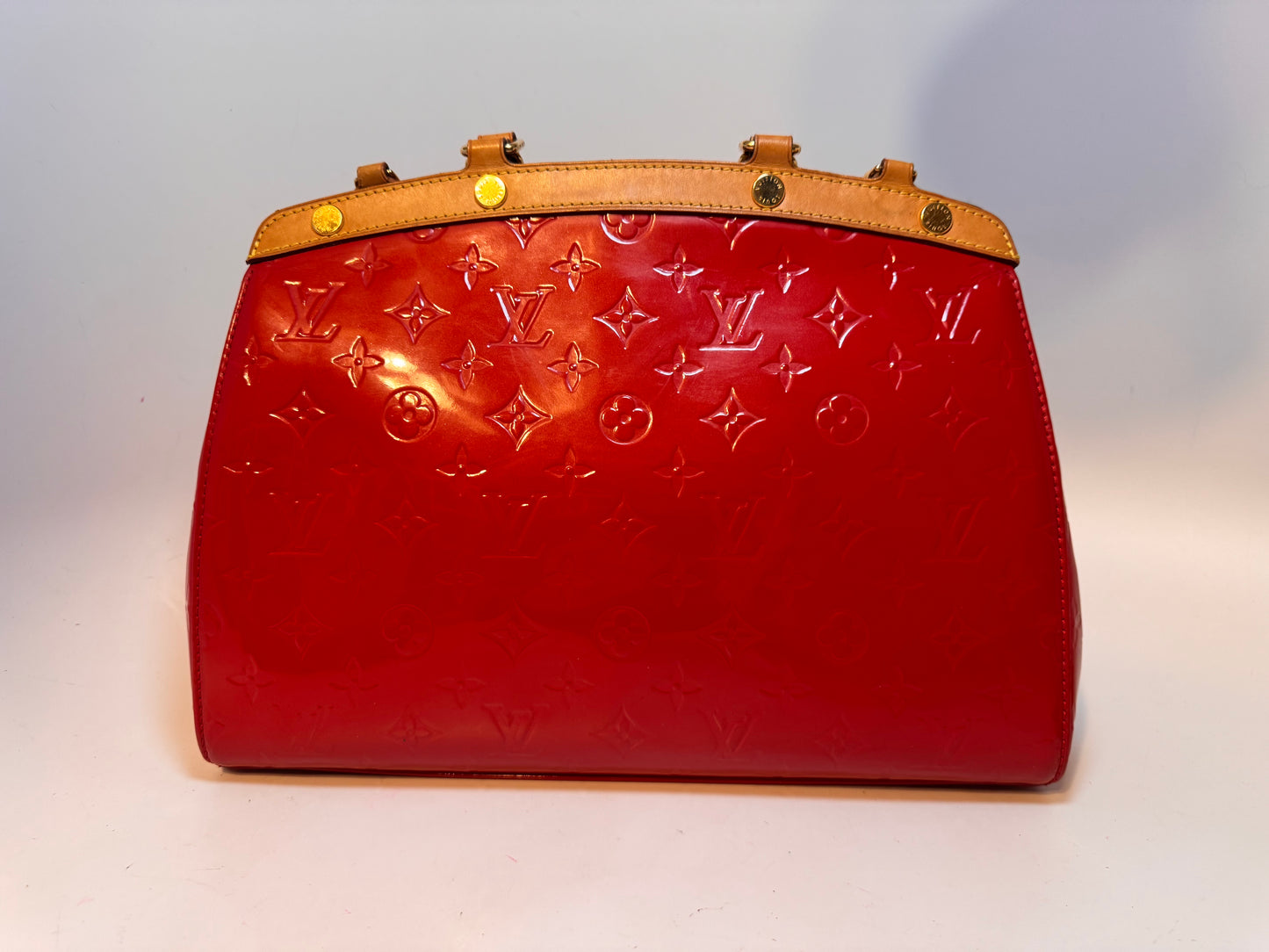 Louis Vuitton Brea MM Rose Red Vernis Leather Bag/Shoulder Bag