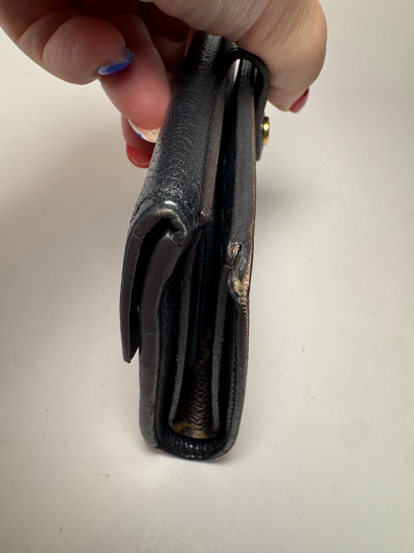 Louis Vuitton Monogram Pallas Envelope Wallet w/Black Leather