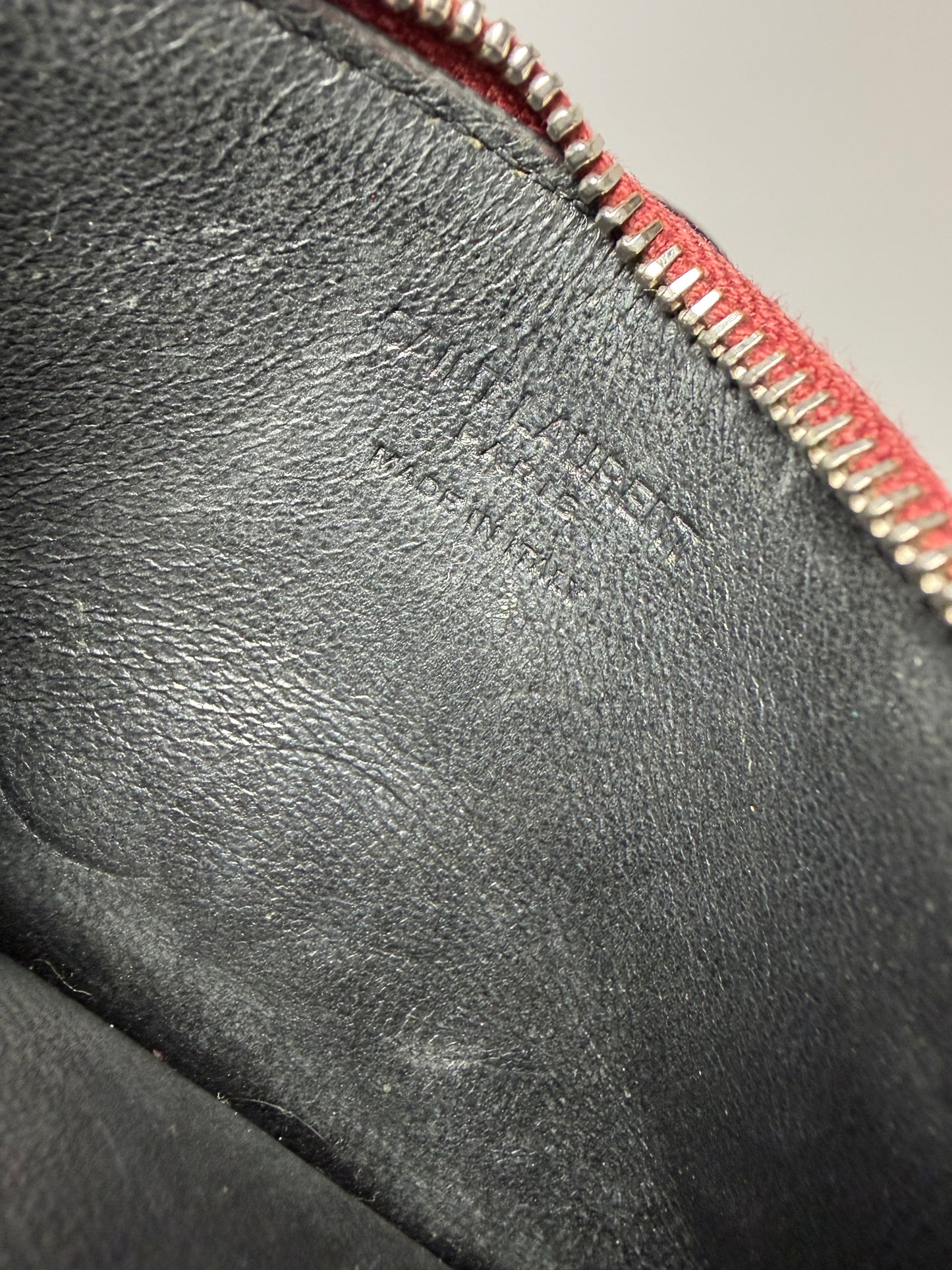 Saint Laurent Burgundy Pebble Leather Card Holder Wallet- Fair Condition