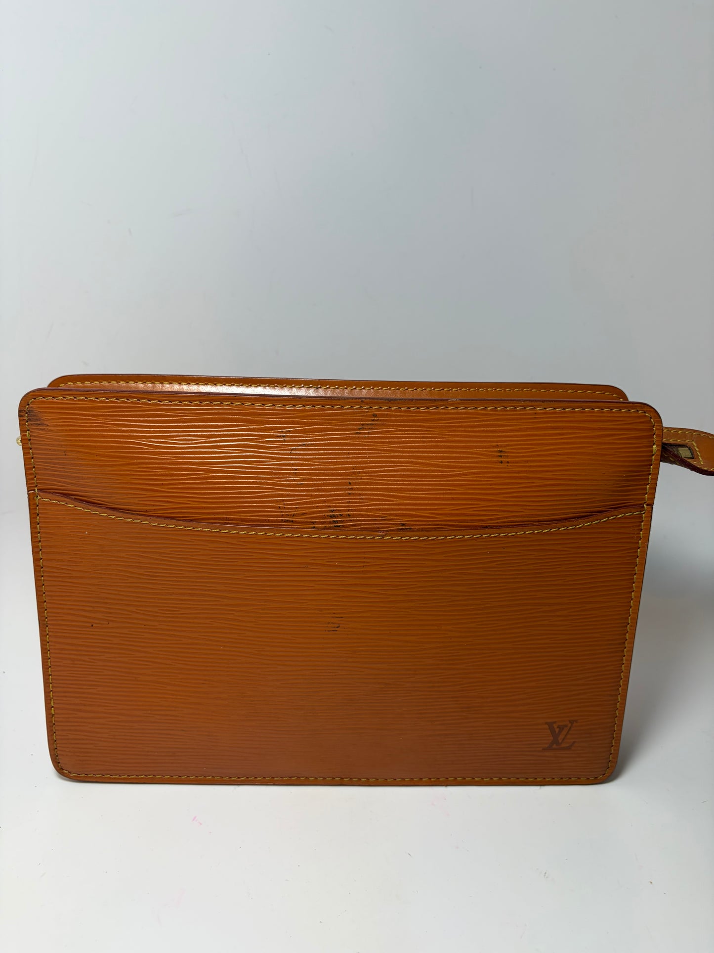 Louis Vuitton Pochette Homme Clutch Brown Epi Leather