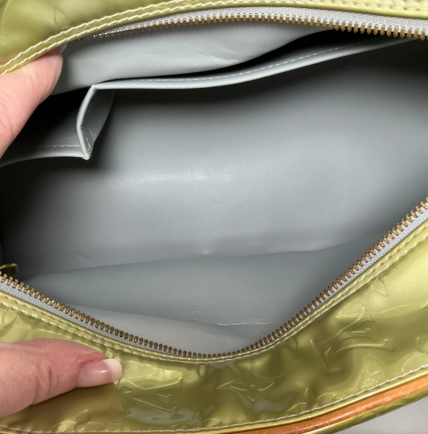 Louis Vuitton Monogram Green Vernis Tompkins Square Bag