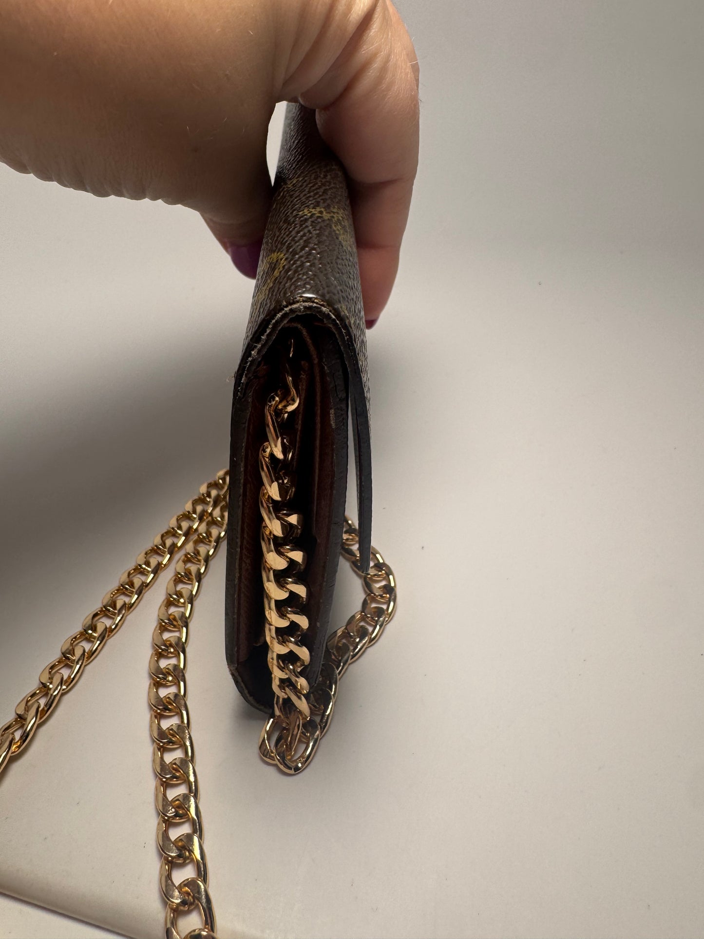 Louis Vuitton Porte Monnaie Tresor Wallet Monogram Wallet on Chain- Made in USA 1995