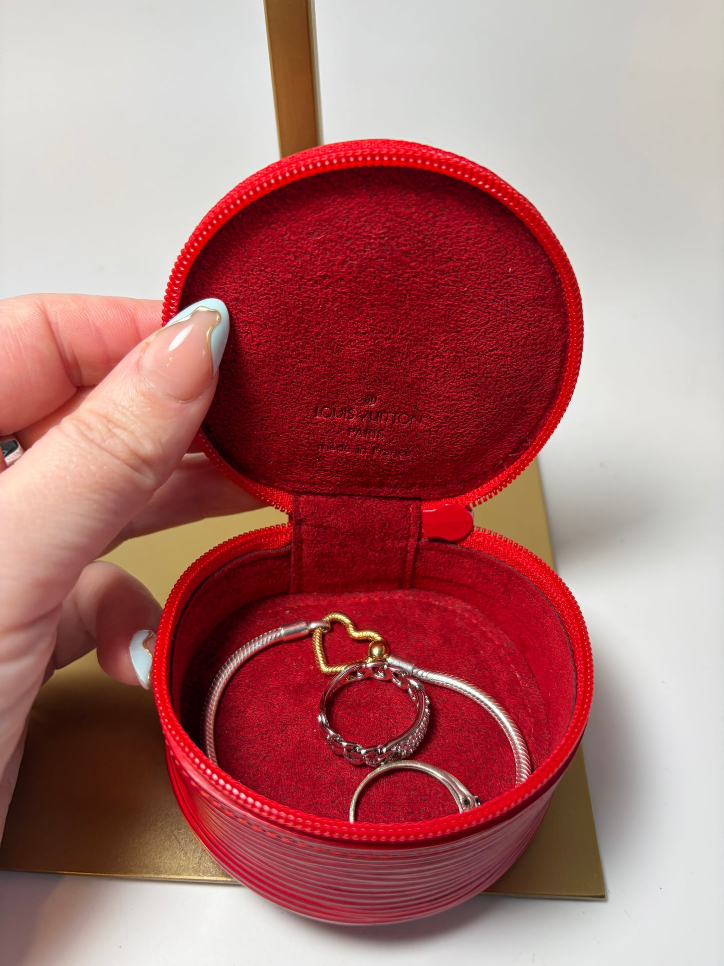Louis Vuitton Red Epi Leather Travel Jewelry Case w/Dust Bag