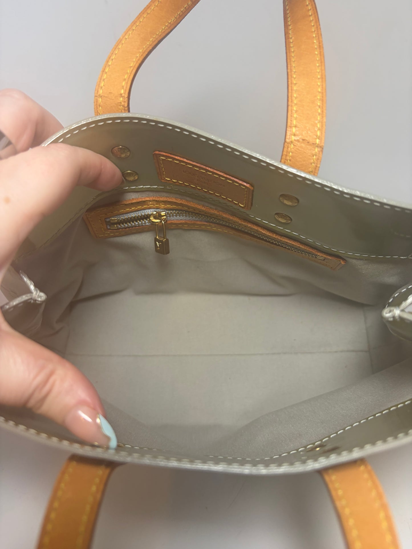 Louis Vuitton Reade PM Pistachio Green Vernis Leather Monogram Mini Tote