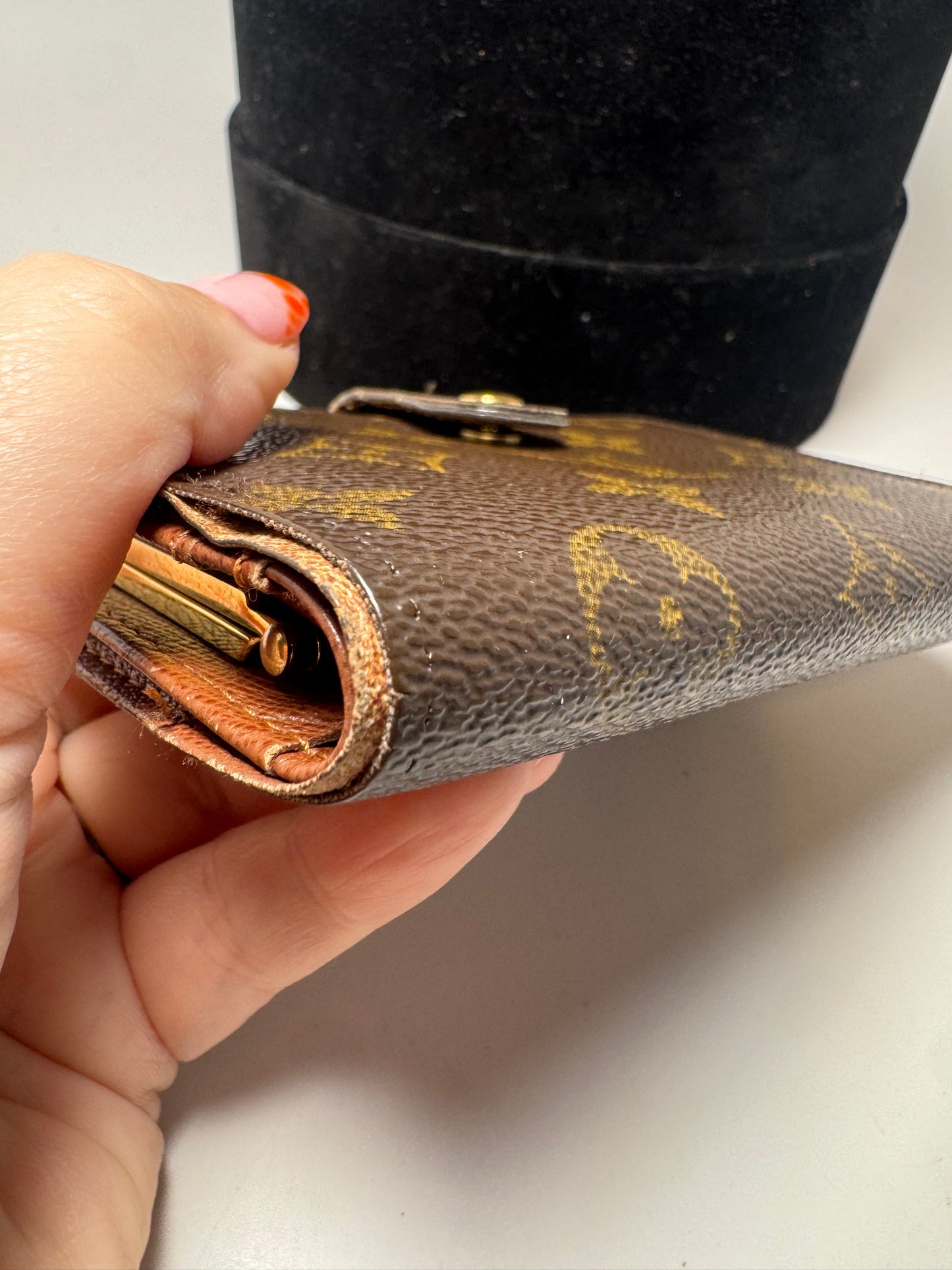 Louis Vuitton French Purse Kiss Lock Monogram Wallet- Fair Condition
