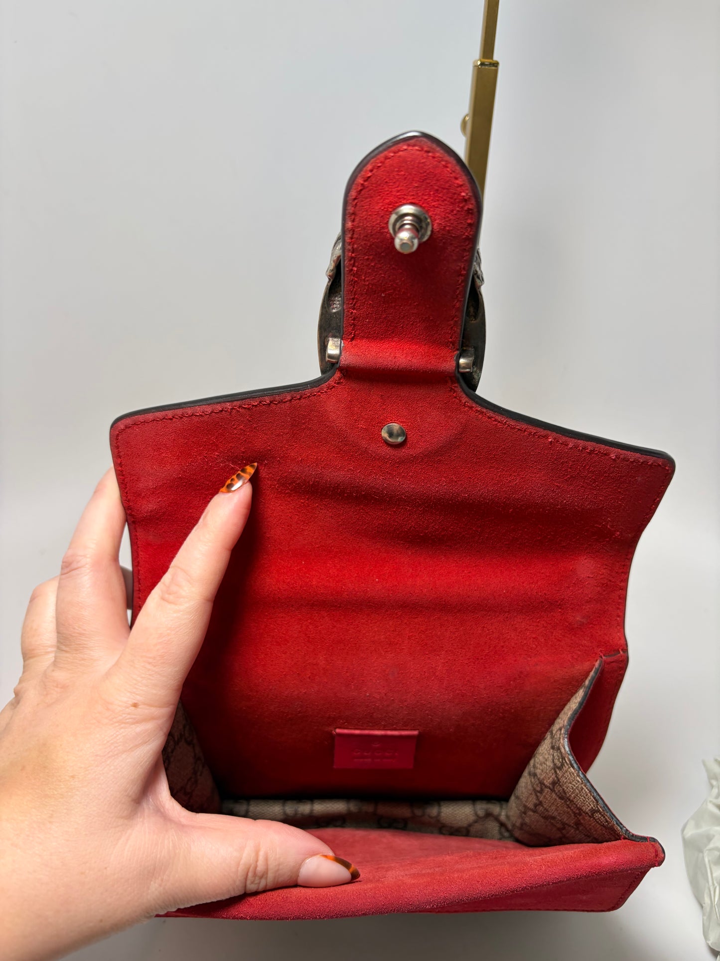 Gucci GG Supreme Dionysus Mini Shoulder Bag with Chain Strap