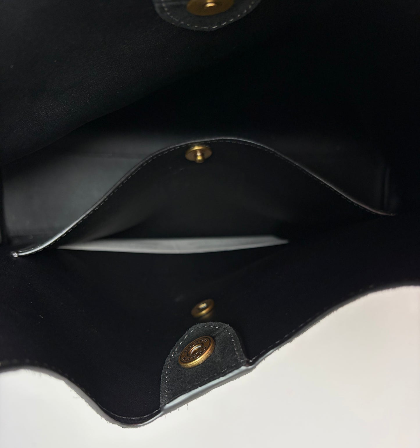 Coach Brooklyn 28 Black Suede Croc Embossed Shoulder Bag