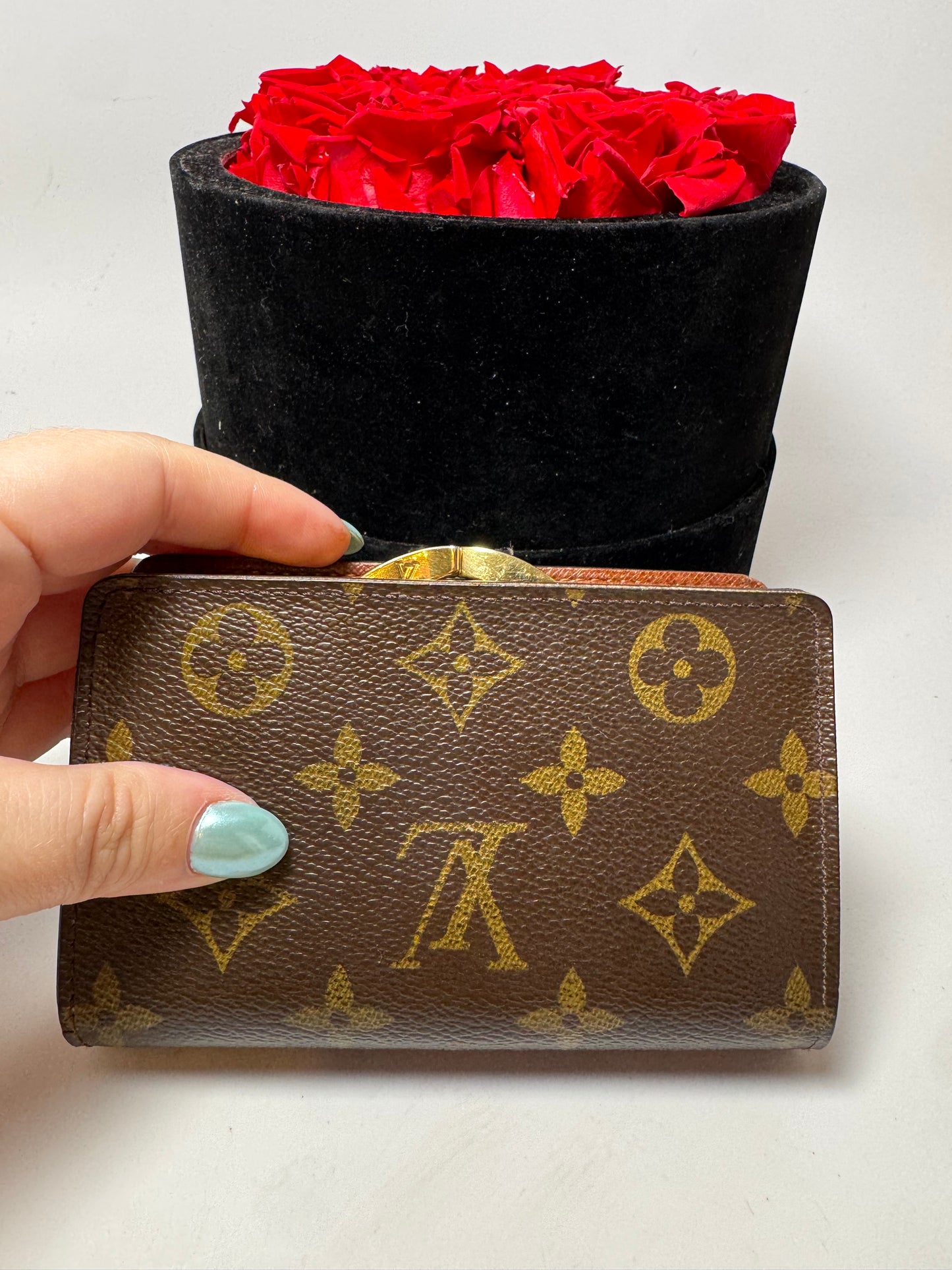 Louis Vuitton French Purse Monogram Kiss Lock Wallet