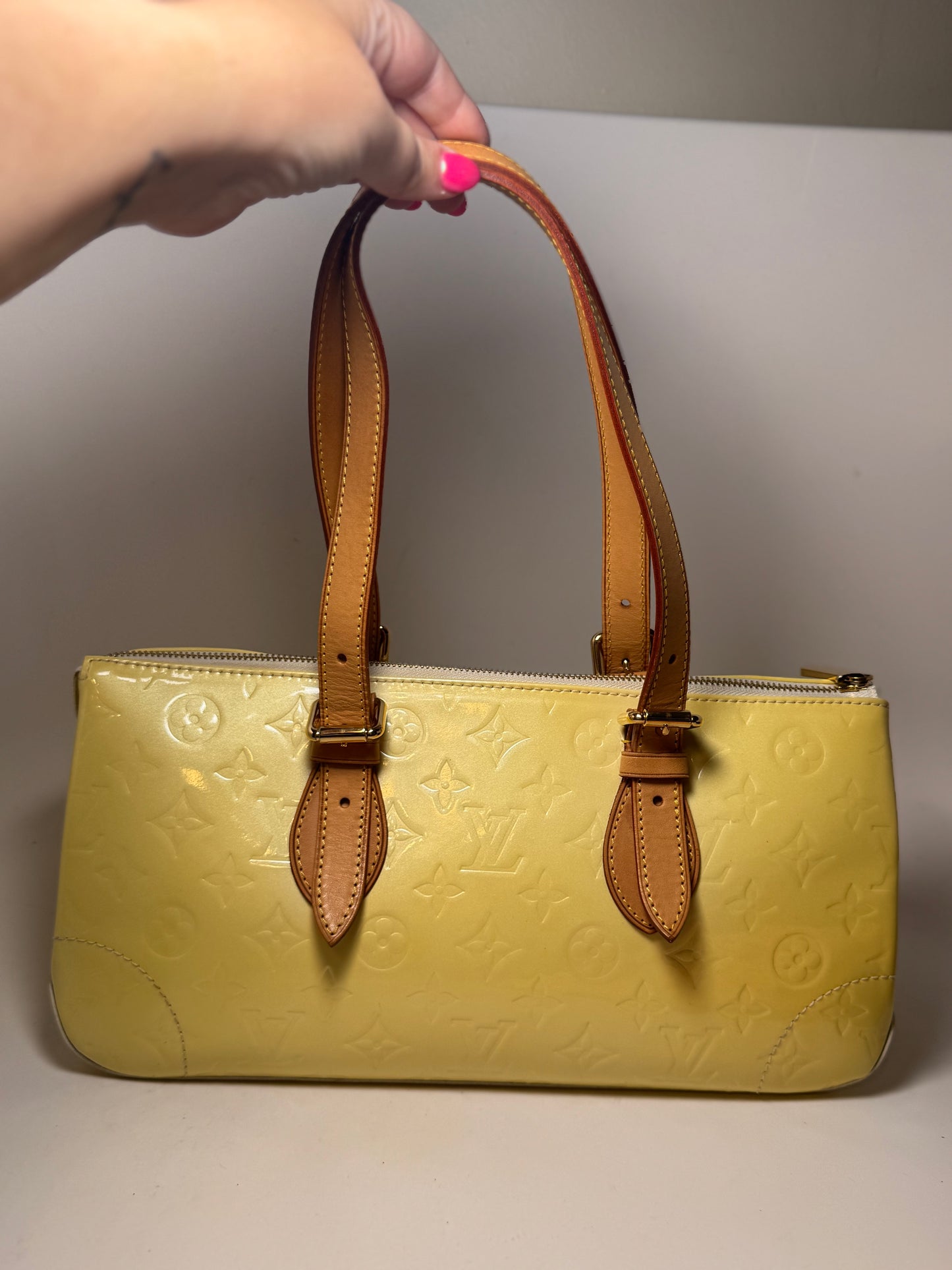 Louis Vuitton Rosewood Avenue Yellow Vernis Leather Shoulder Bag