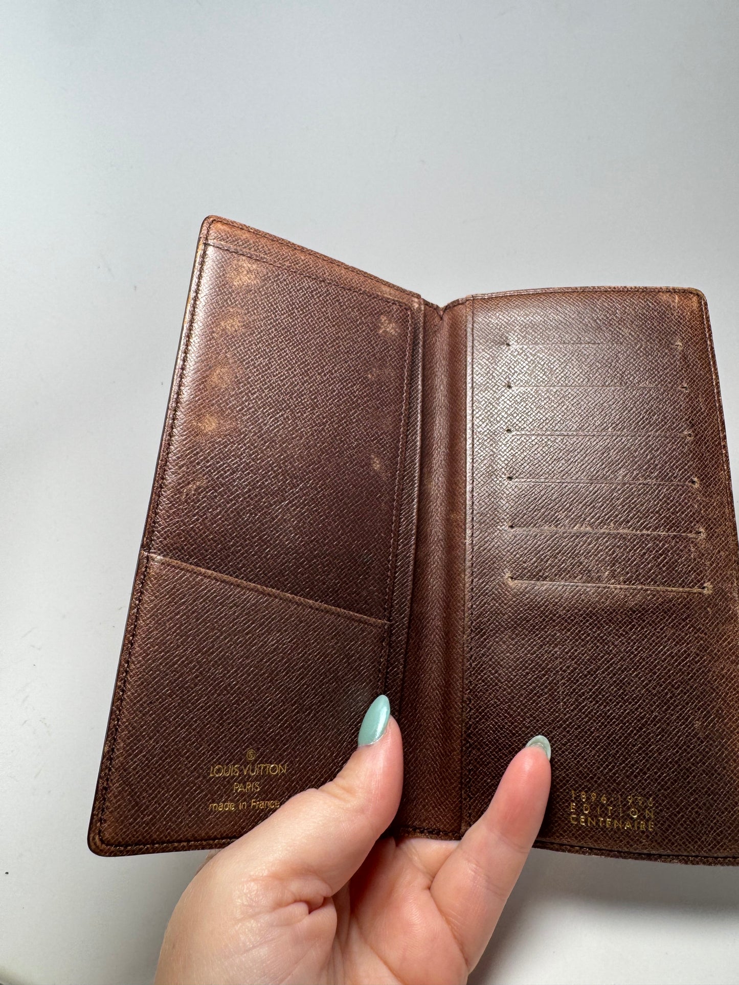 Louis Vuitton Damier Ebene Porte Valeurs Wallet/Passport Cover- Fair Condition Centenaire Edition