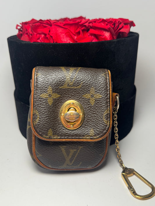 Louis Vuitton Tikal Pouch w/Key Cles Turn Lock Monogram Pouch