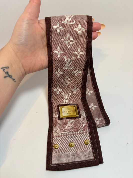 Louis Vuitton Silk BB Bandeau Denim Burgundy Monogram