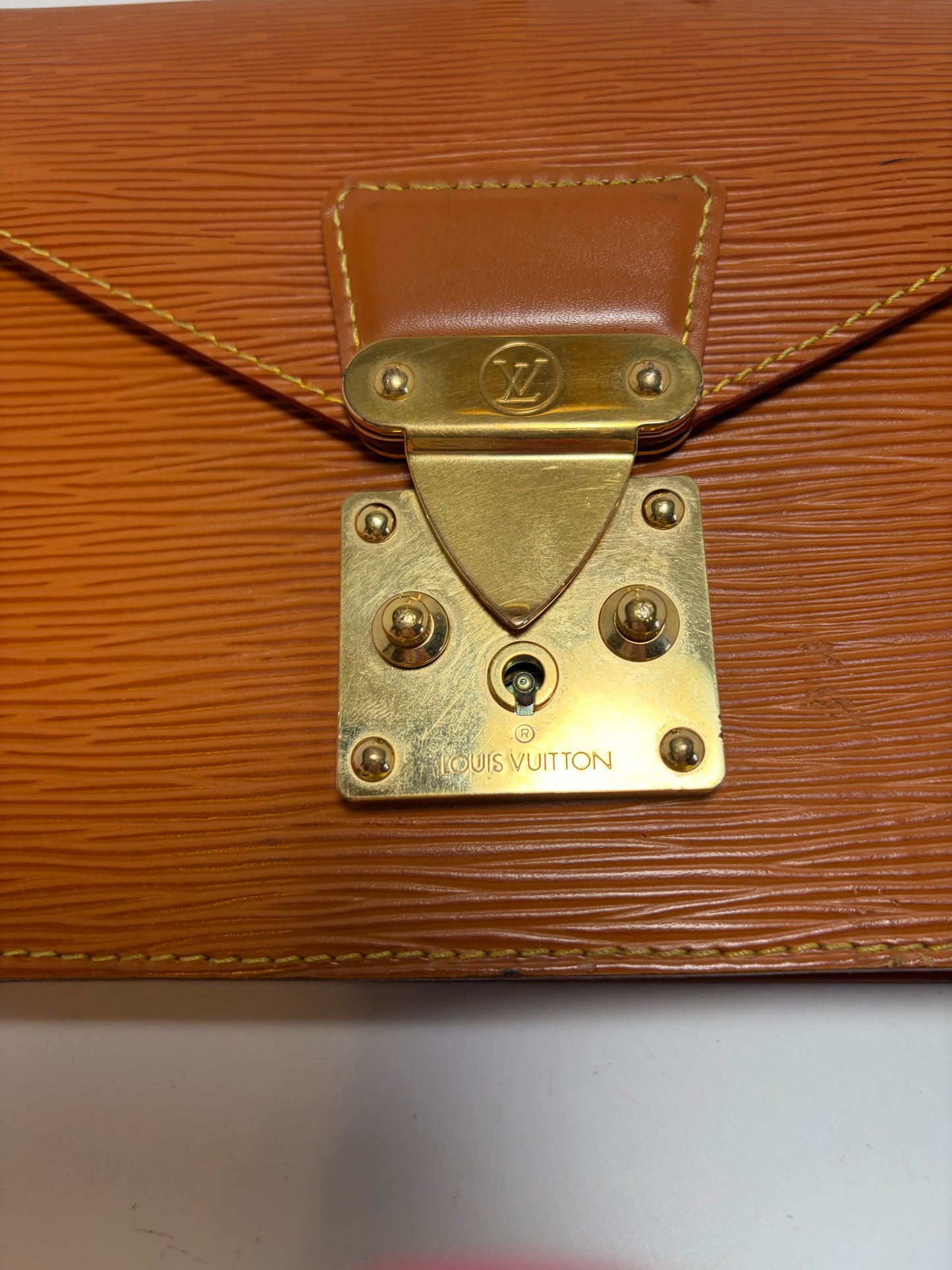 Louis Vuitton Pochette Sellier Draggone Clutch/Wristlet Cognac Epi Leather