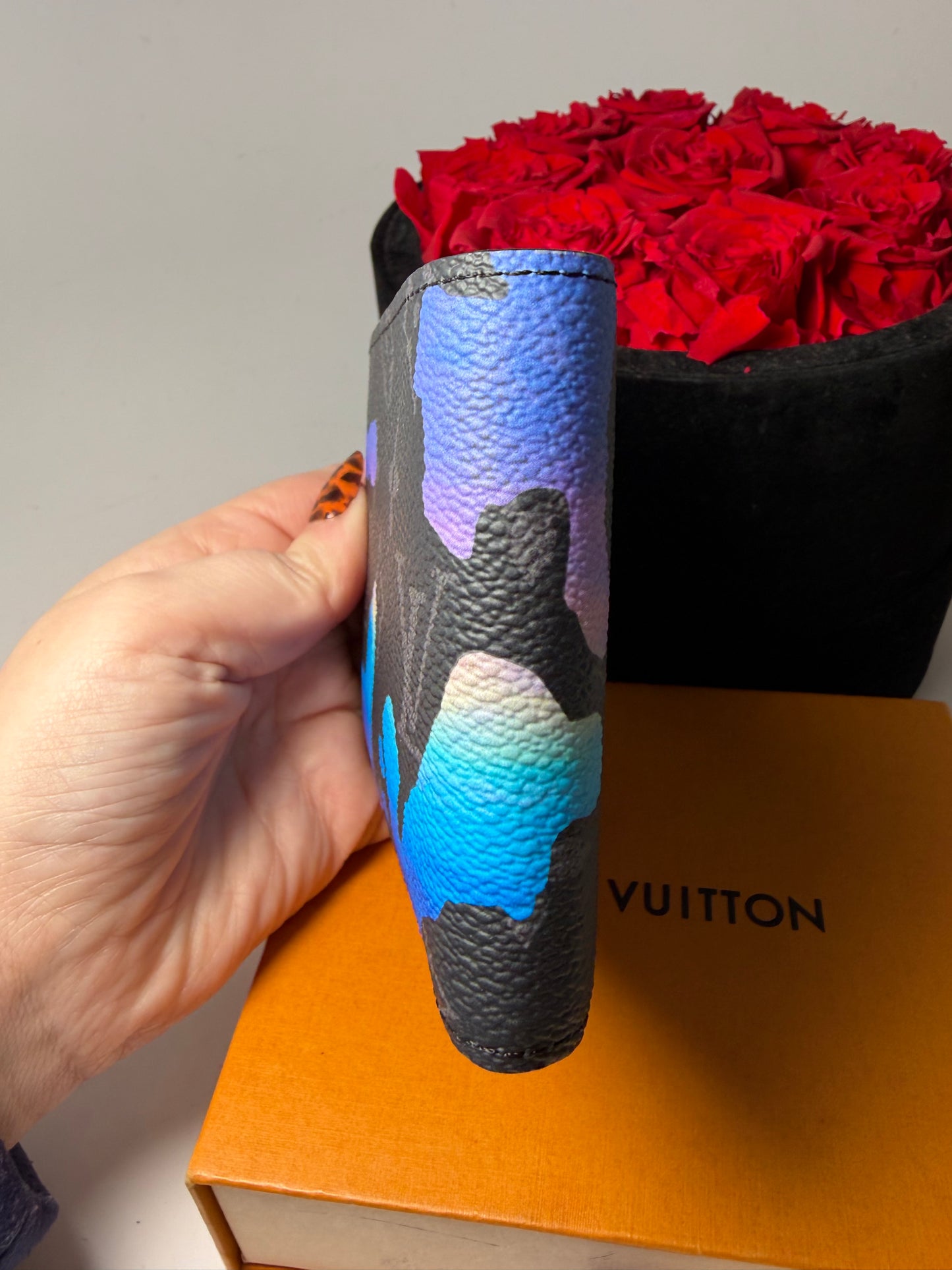 Louis Vuitton Sunrise Monogram Eclipse Bifold Wallet Full Set with Box, Dust Bag & COA- Like New