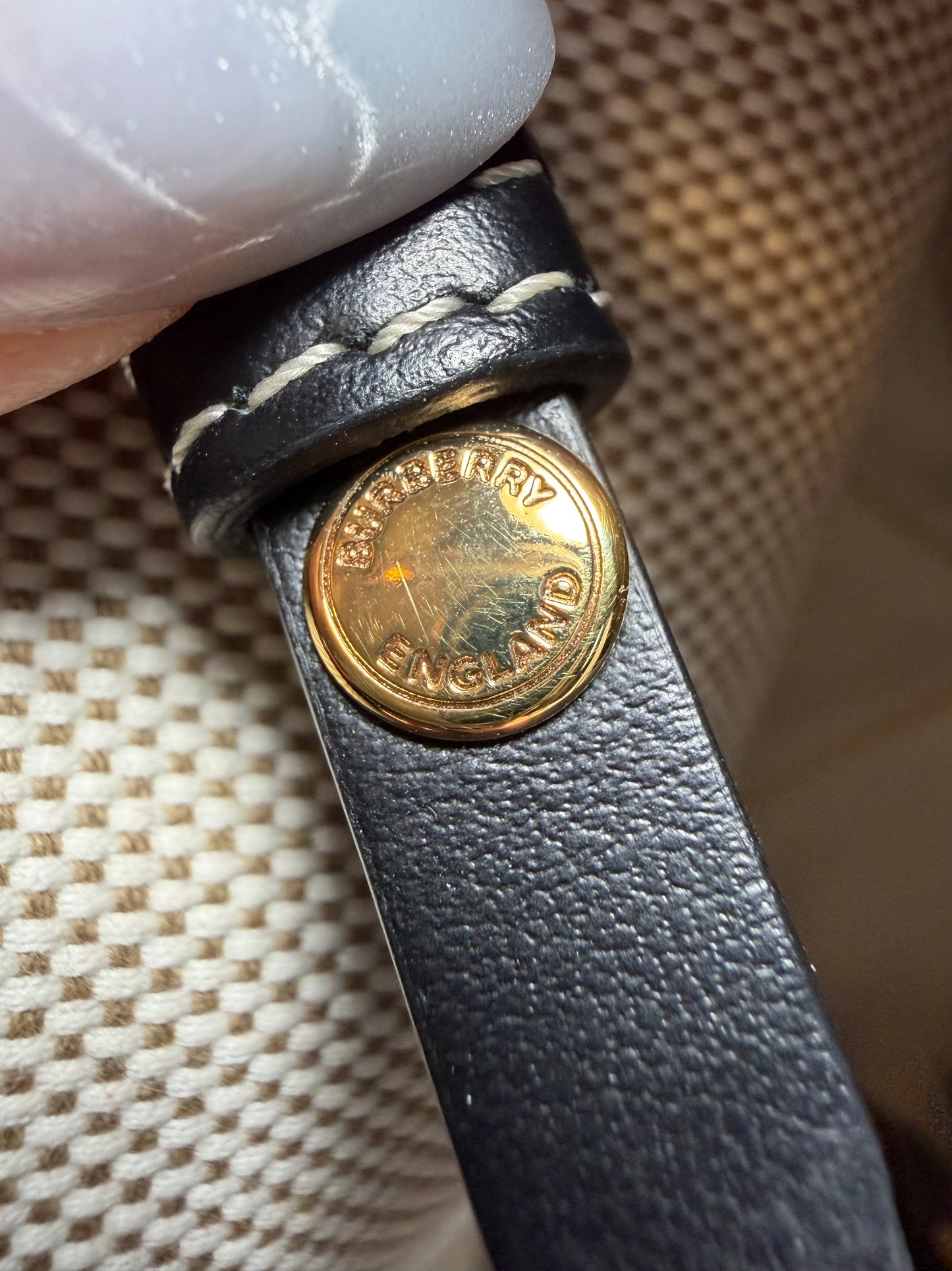 Burberry Check Canvas Tote Green & Khaki and Wristlet