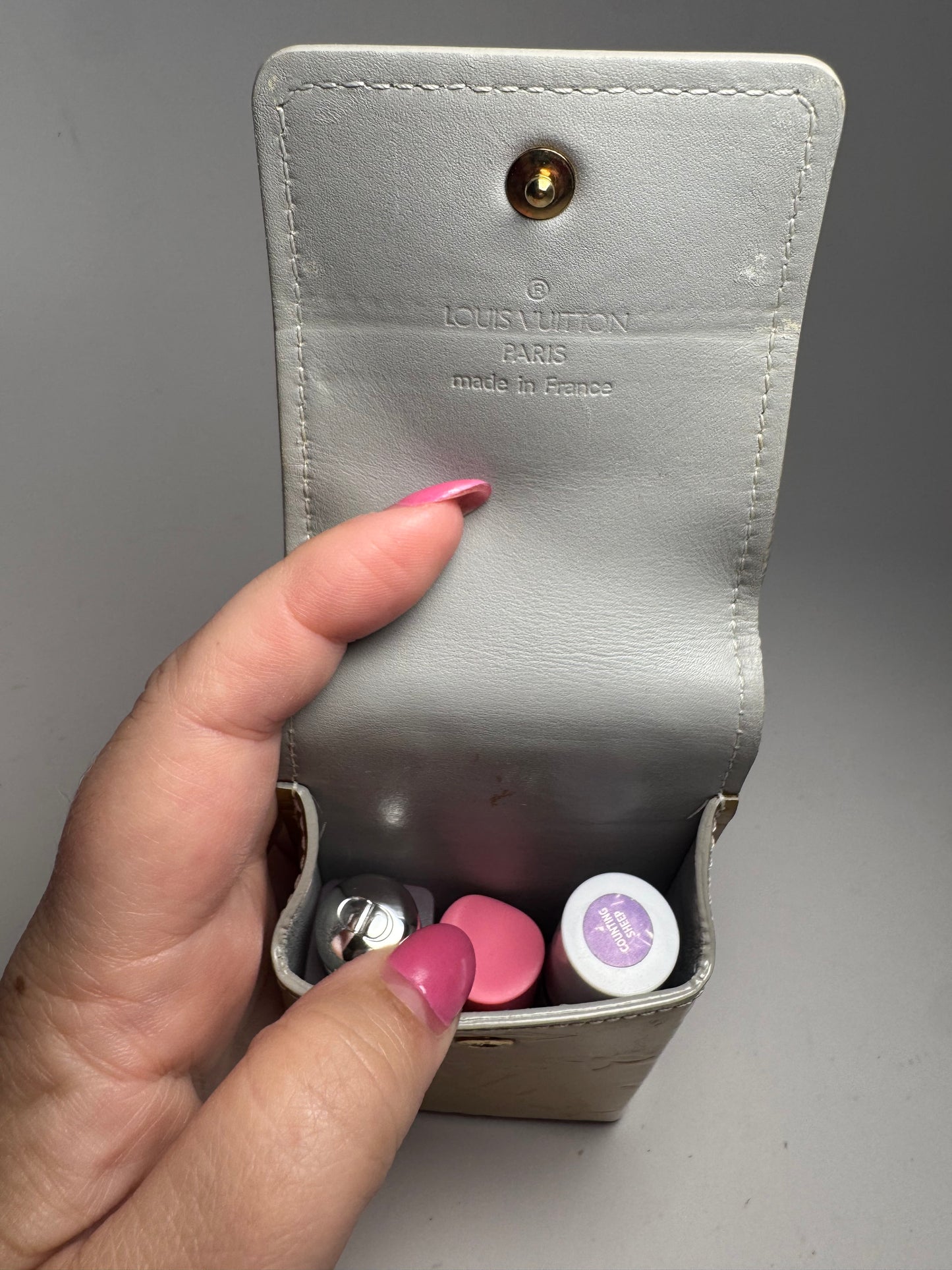 Louis Vuitton Gold Monogram Vernis Phone/Cigarette Case/Cosmetic Pouch w/original strap
