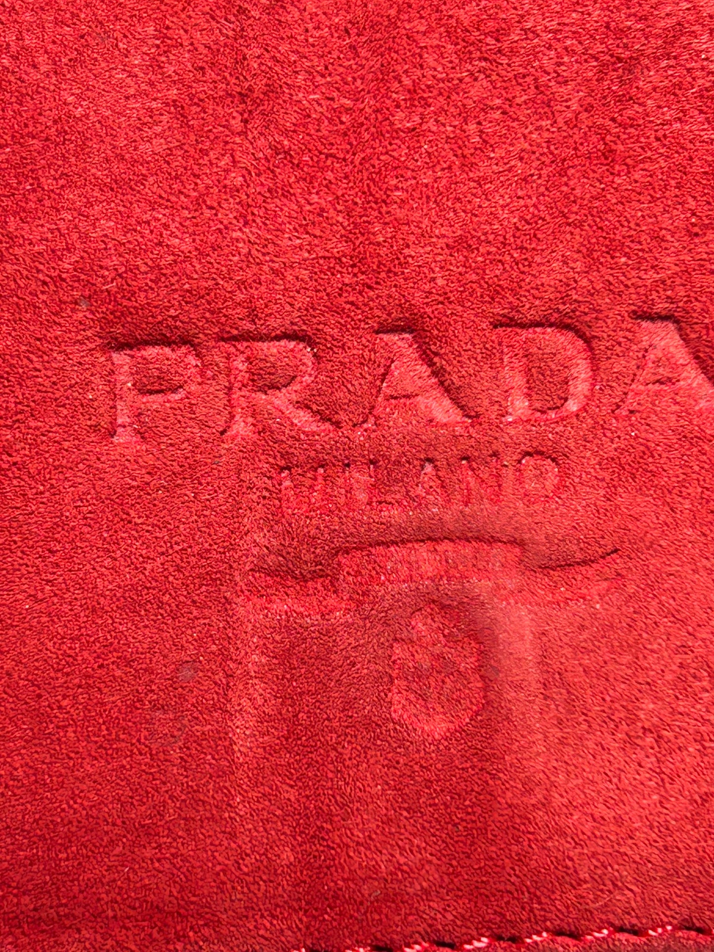 Prada Red Suede Chain Shoulder Bag