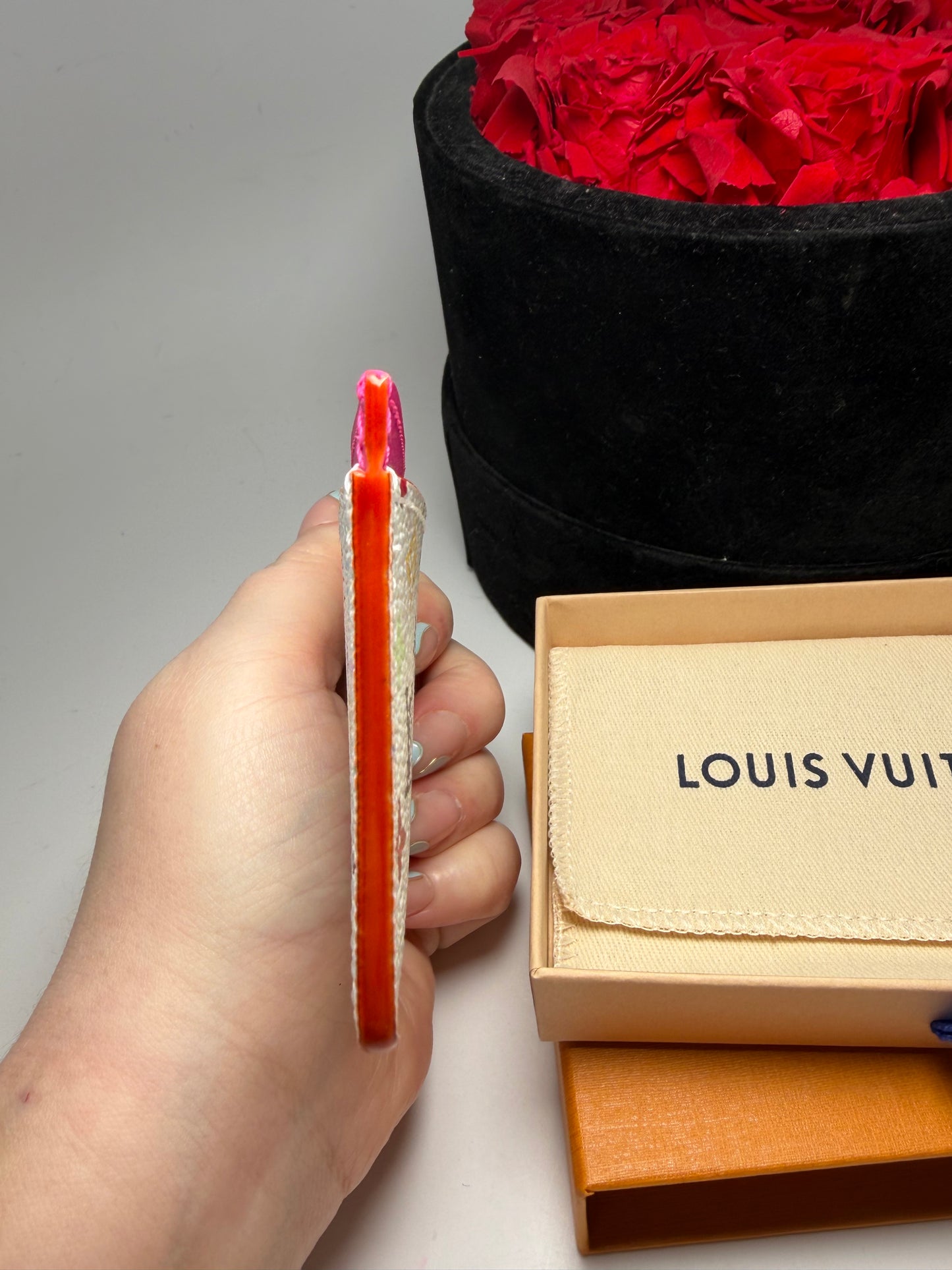 Louis Vuitton LV x TM White Multicolor & Hot Pink Card Case Murakami NWT
