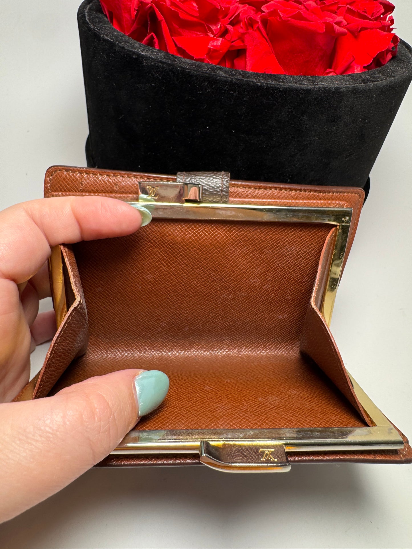 Louis Vuitton French Purse Kiss Lock Monogram Wallet