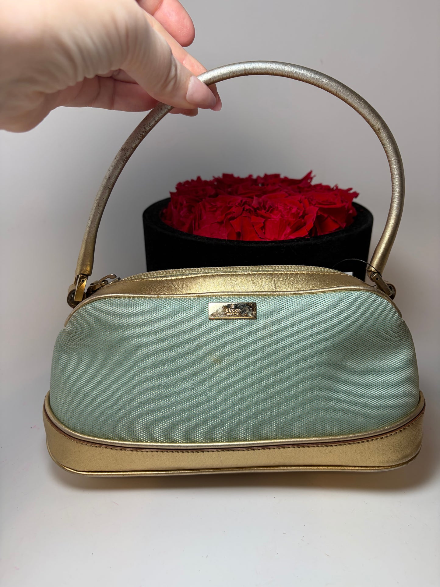 Gucci Blue & Gold Mini Bag Vintage Comes with Certificate of Authenticity