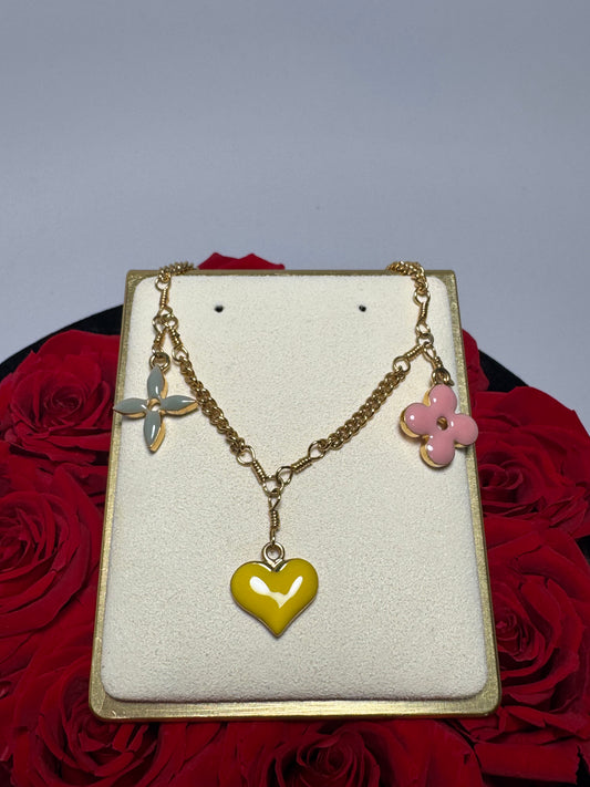 Louis Vuitton Sweet Monogram Charm Bracelet Gold Tone