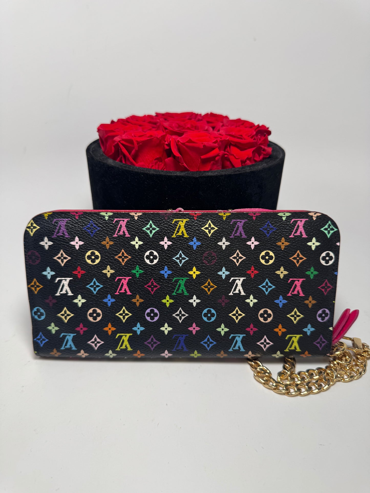 Louis Vuitton Insolite Wallet/Wristlet Multicolor Monogram w/Hot Pink Interior