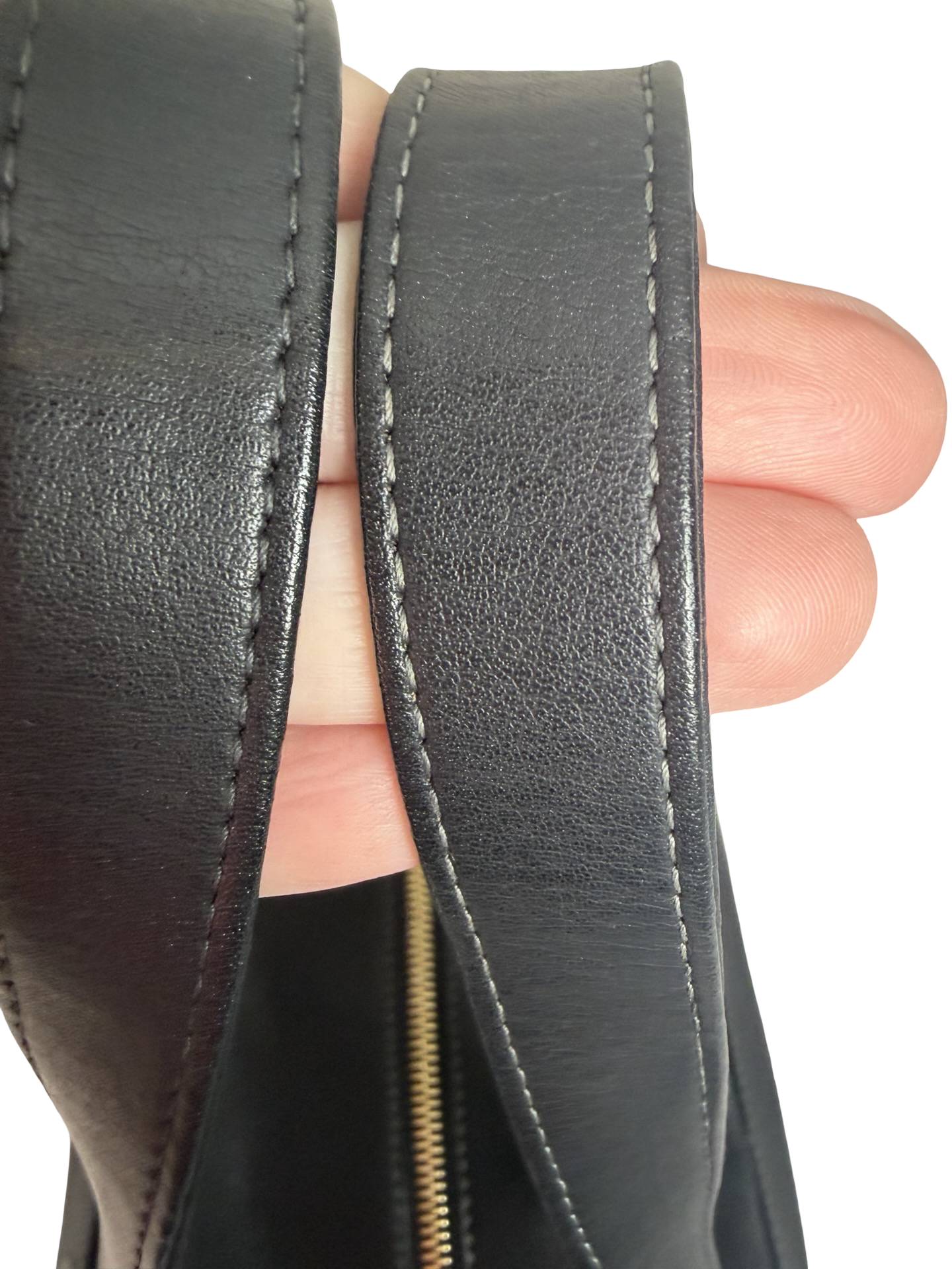 Chloé Eden Black Leather Shoulder Bag w/Large Brown Tag