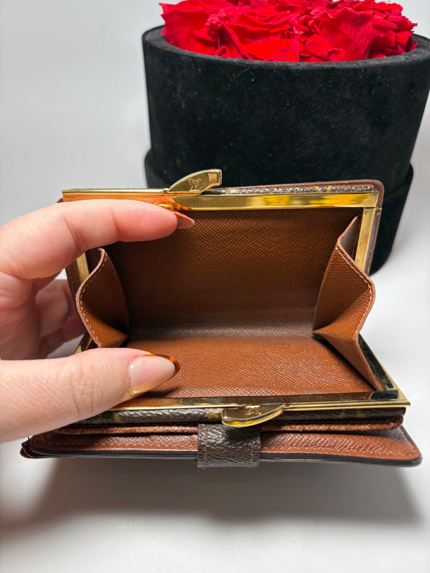 Louis Vuitton French Purse Monogram Kiss Lock Wallet- Fair Condition