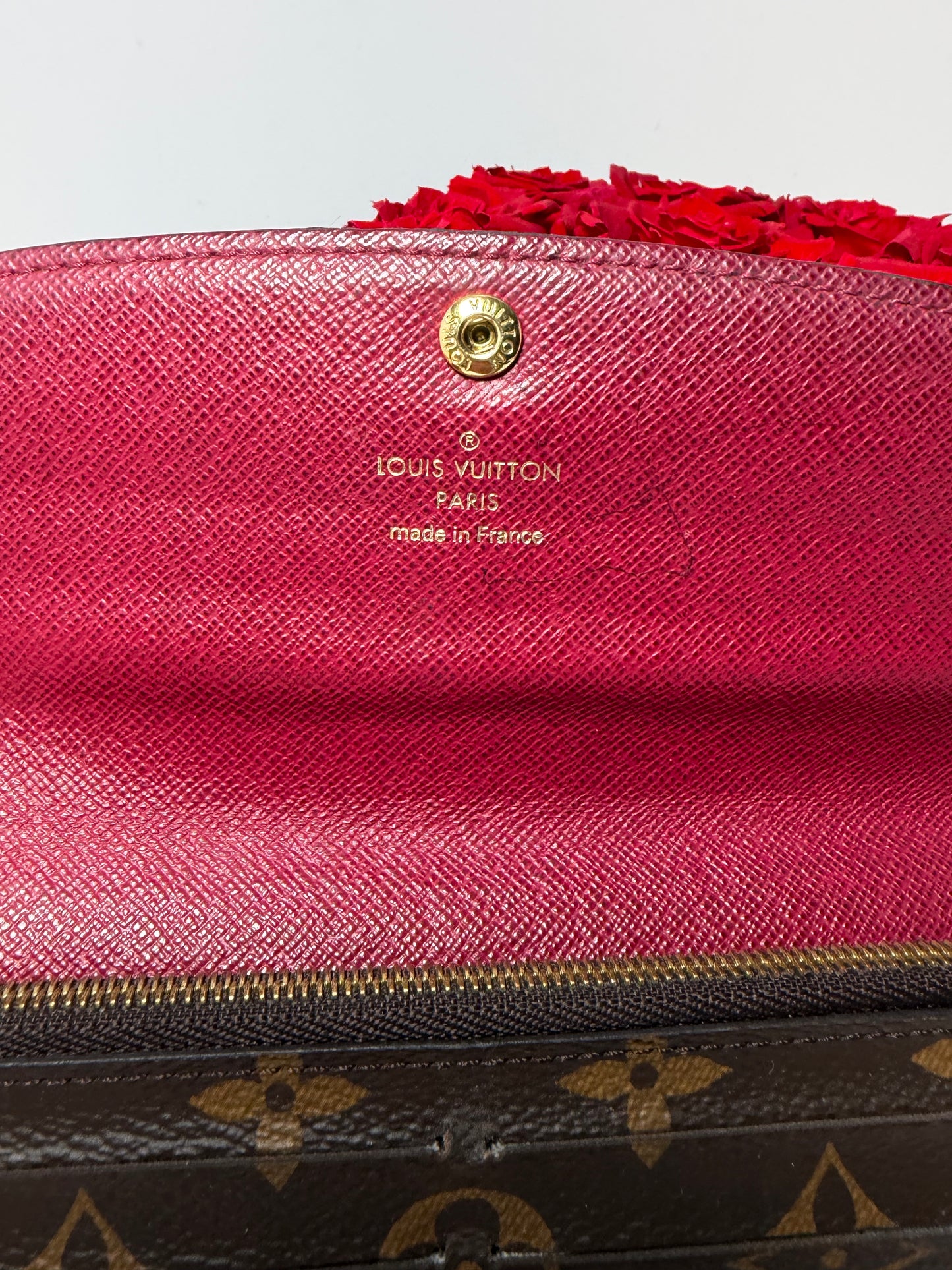 Louis Vuitton Emilie Raspberry Red Monogram Wallet