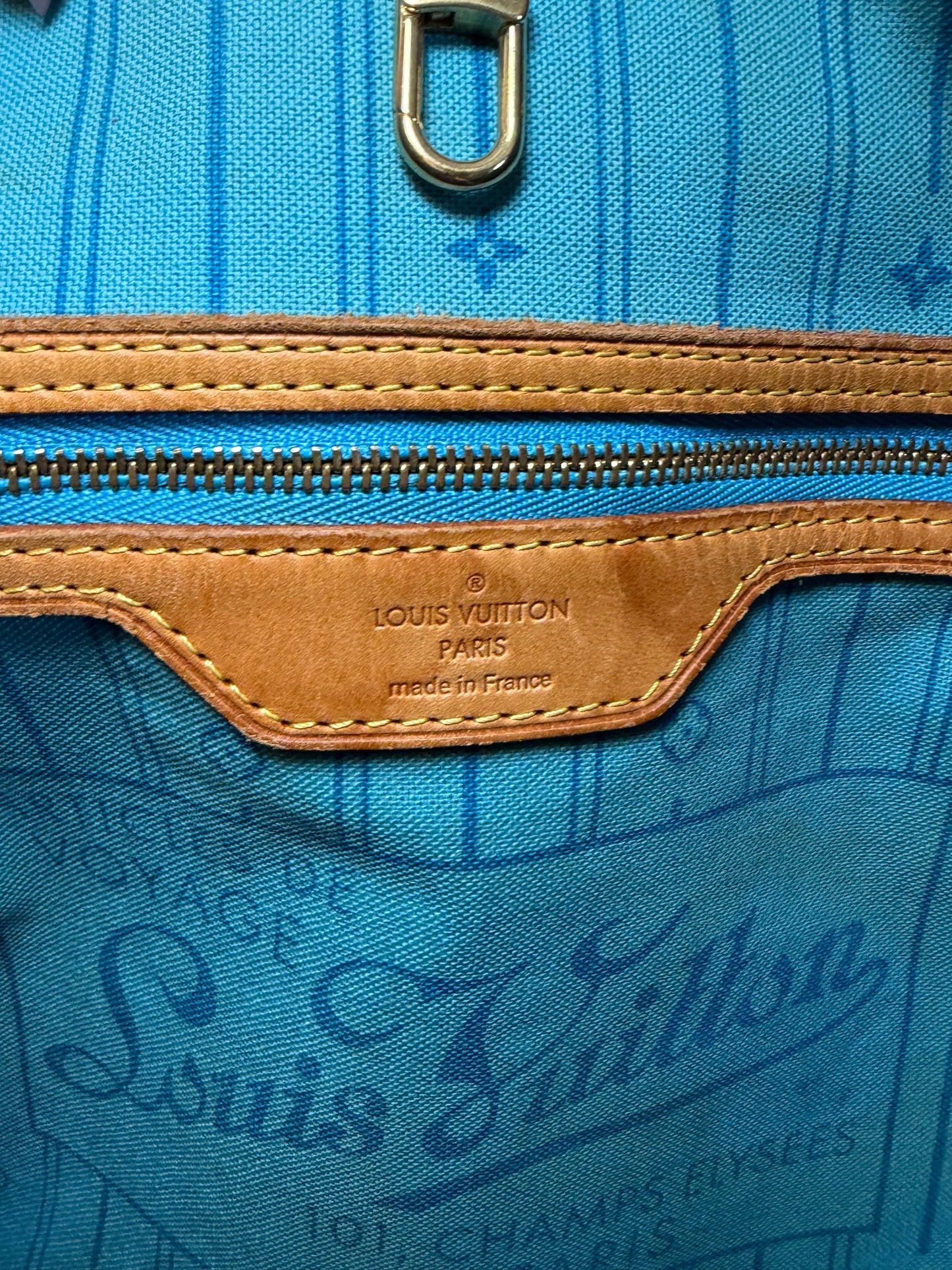 Louis Vuitton Neverfull MM Tote– My Heritage Monogram Custom Stripe & Initials Comes with Legit App COA