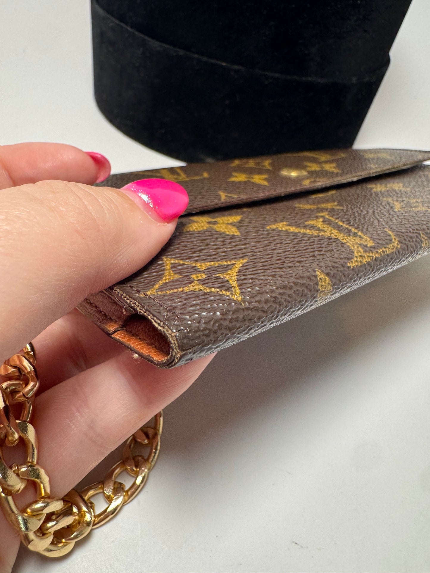 Louis Vuitton Sarah Trifold Monogram Wallet on Chain
