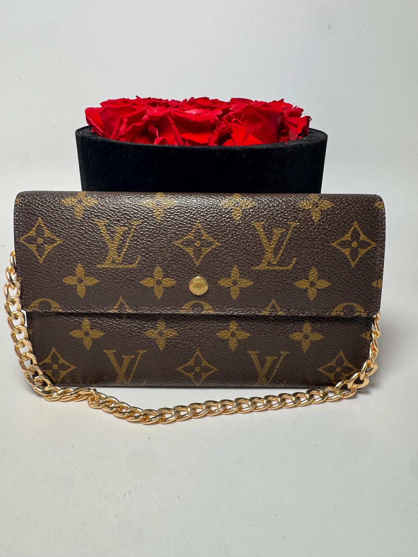 Louis Vuitton Sarah Trifold Monogram Wallet on Chain