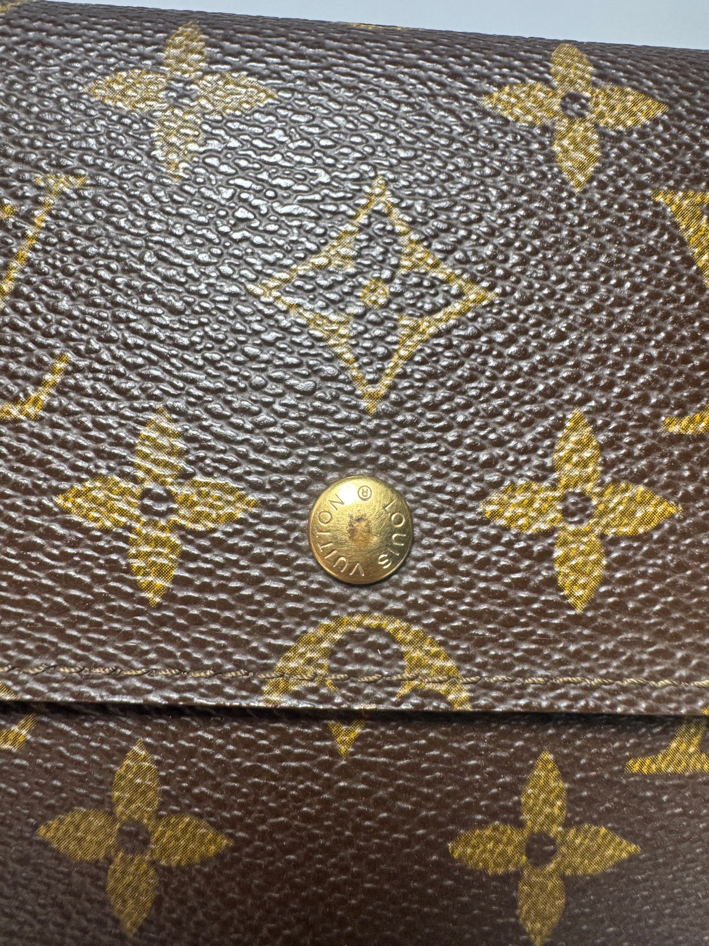 Louis Vuitton Trifold Pochette Passport Holder Monogram Wallet on Chain