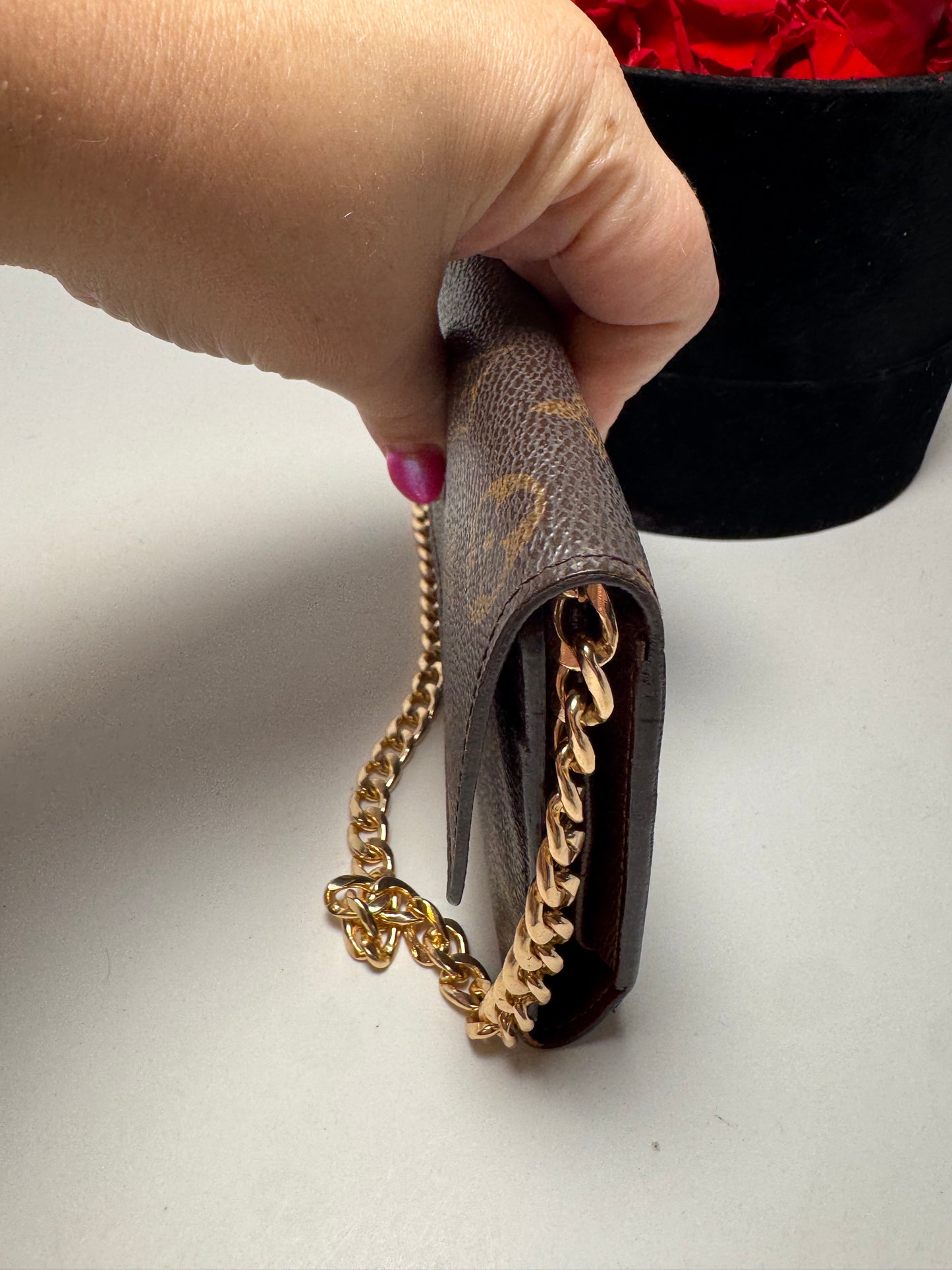 Louis Vuitton Monogram Sarah Trifold Wallet on Chain