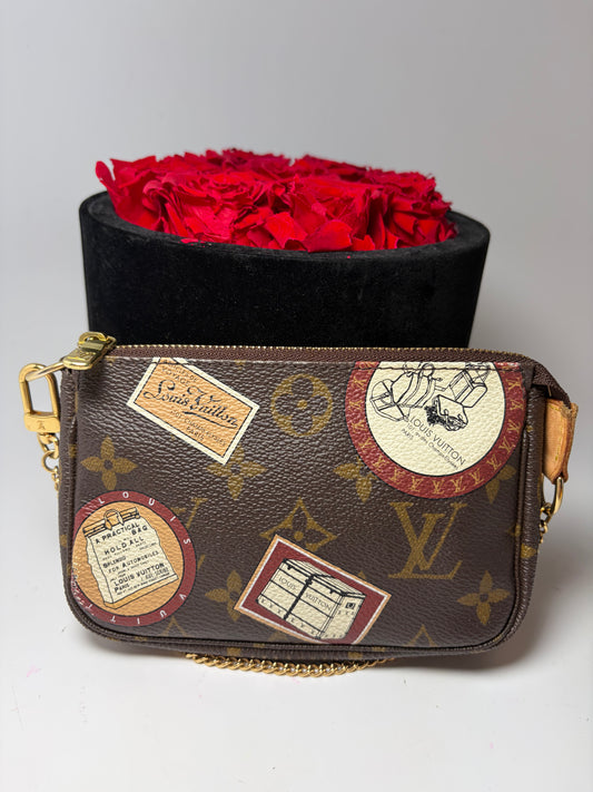 Louis Vuitton Monogram Patches Mini Pochette with Chain & COA