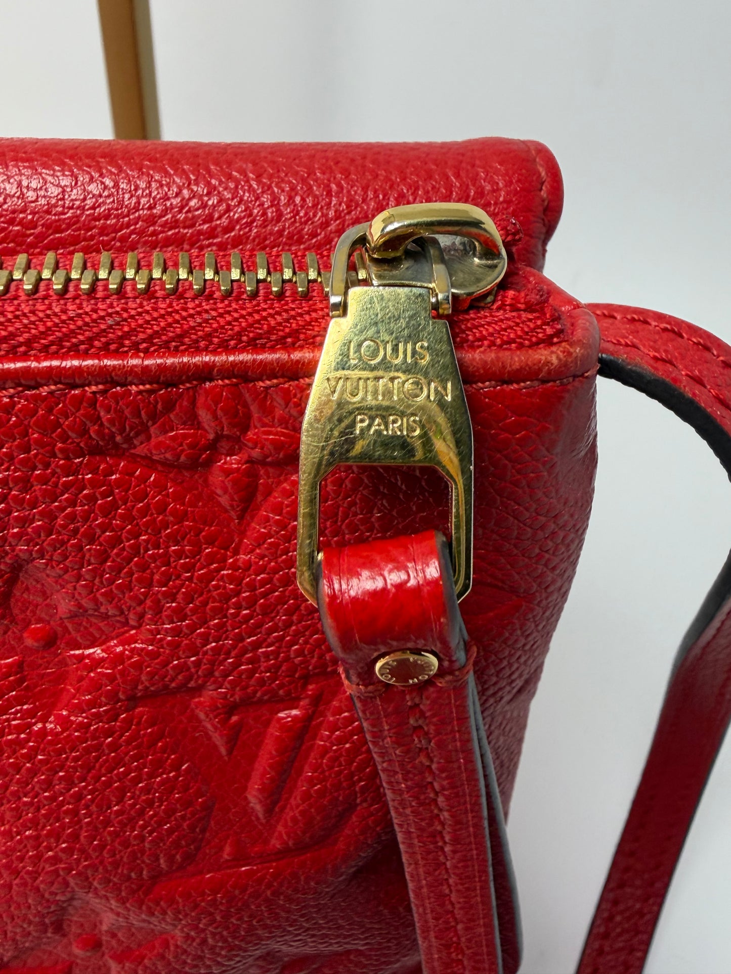 Louis Vuitton Empriente Leather Twice Crossbody in Cherry Red