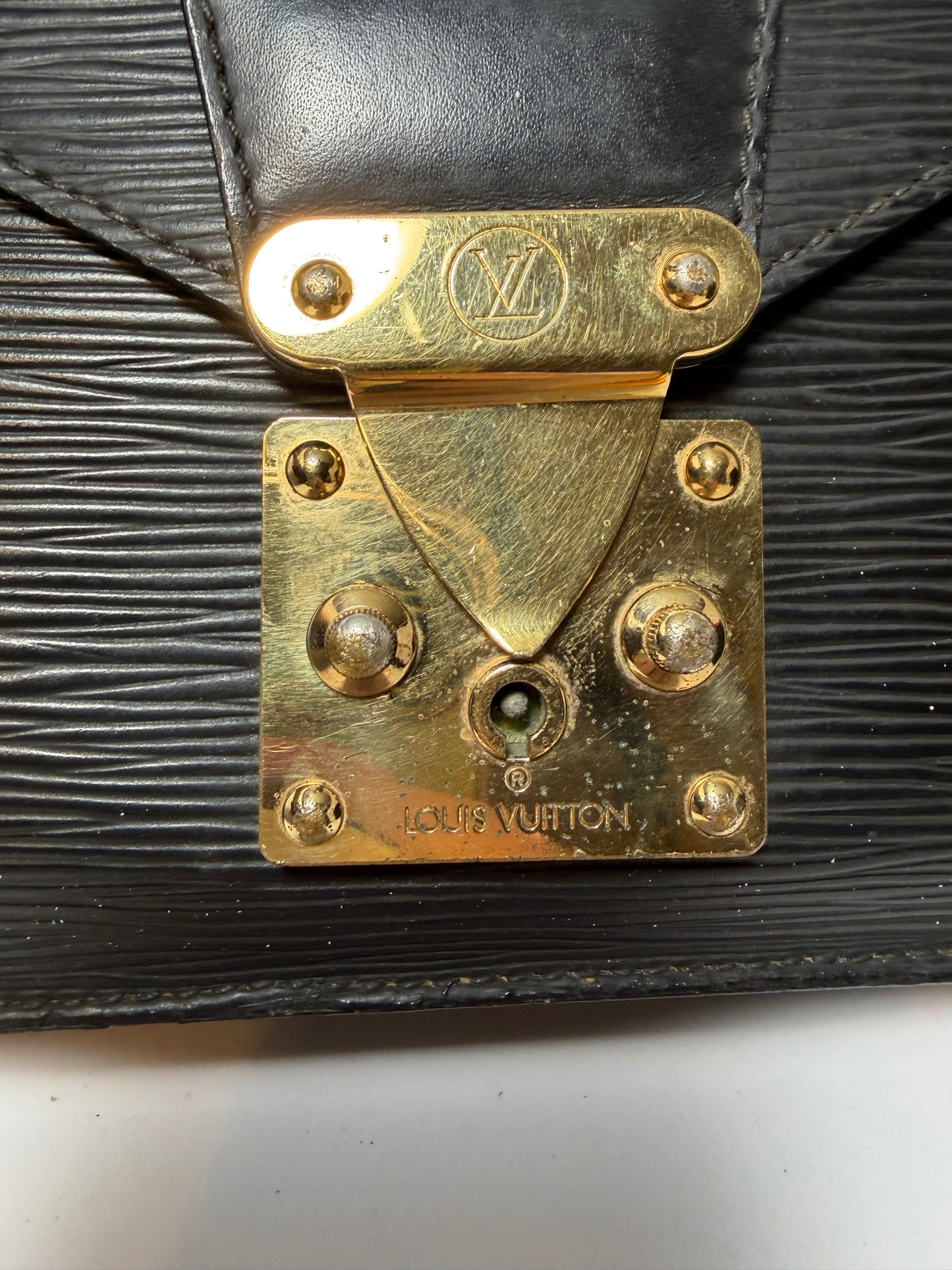 Louis Vuitton Black Epi Leather Pochette Sellier Draggone Clutch Bag
