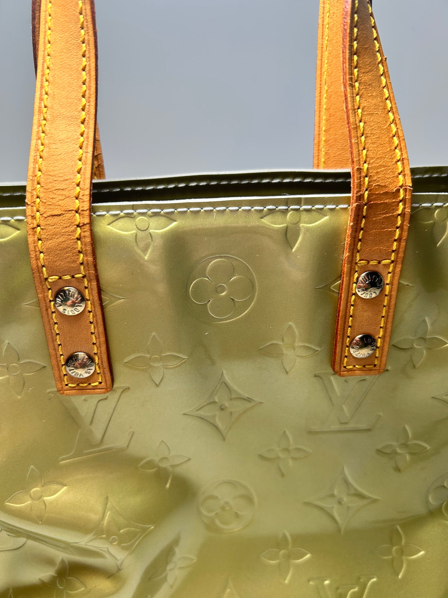Louis Vuitton Reade PM Pistachio Green Vernis Leather Monogram Mini Tote