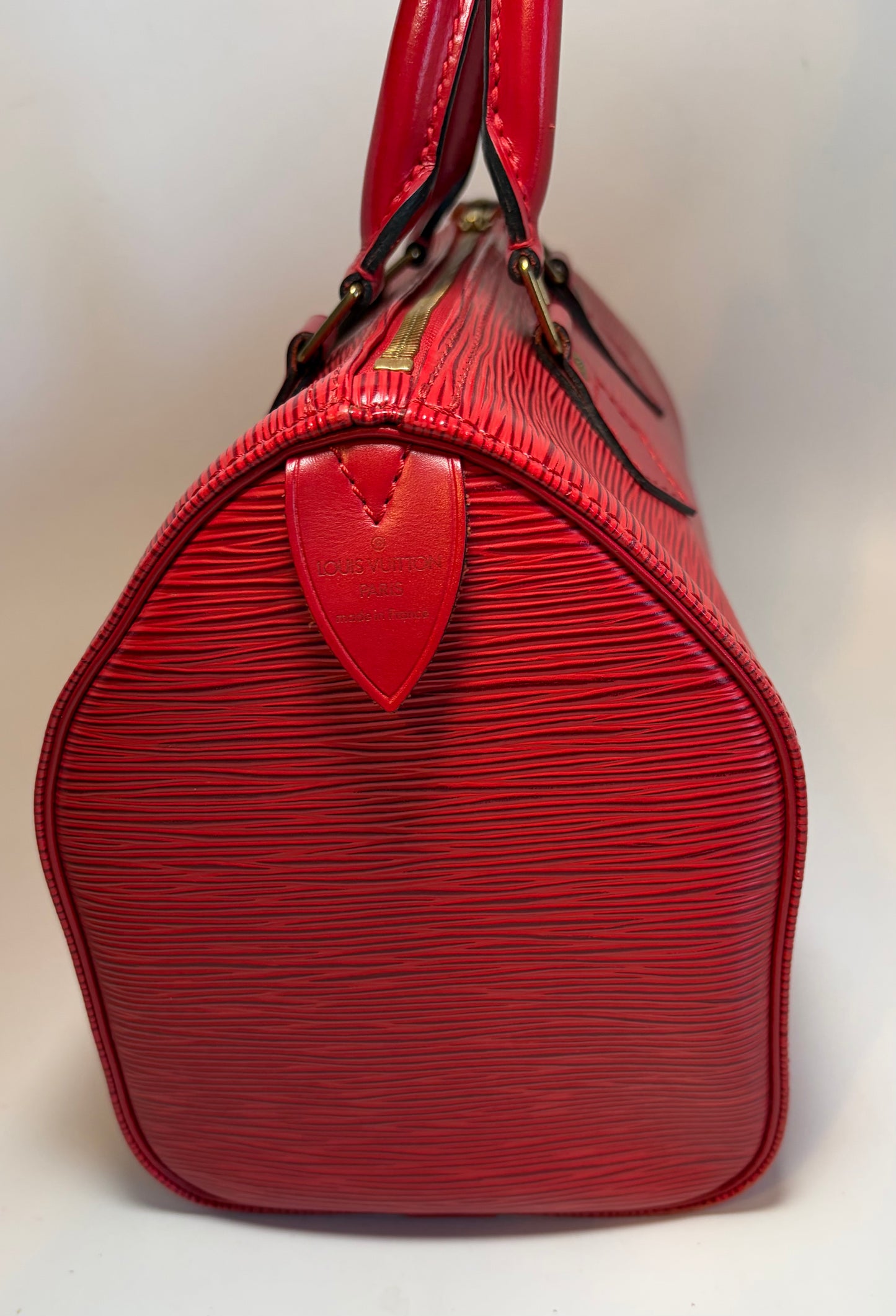 Louis Vuitton Speedy 25 Red Epi Leather, Made in France June 1994