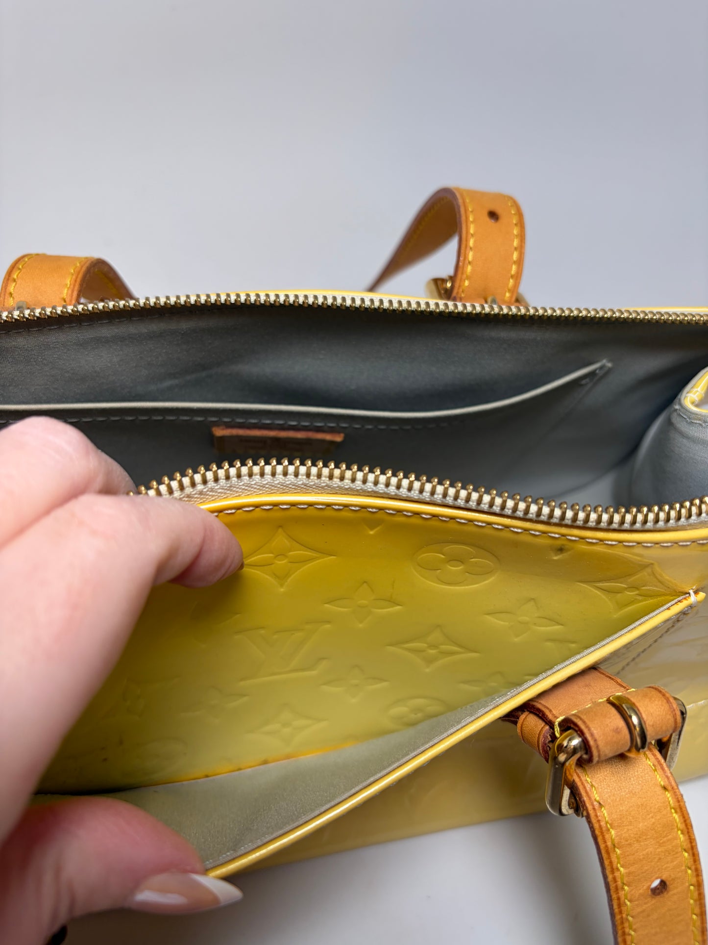 Louis Vuitton Rosewood Avenue Yellow Vernis Leather Shoulder Bag