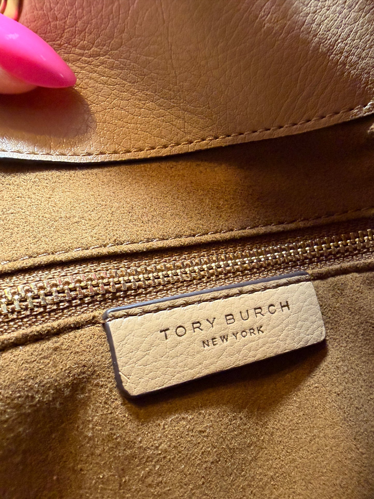 Tory Burch Small Charlie Drawstring Bag/Crossbody in Pecan NWT