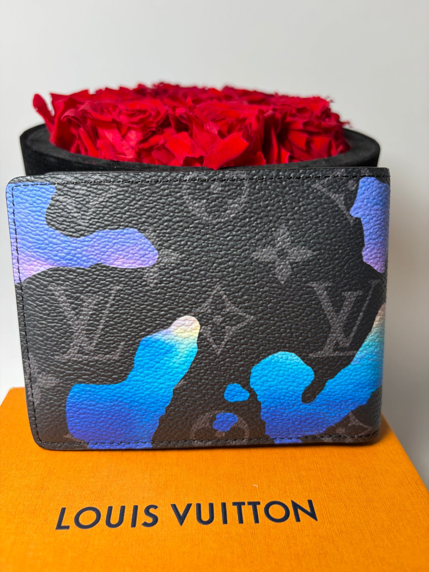Louis Vuitton Sunrise Monogram Eclipse Bifold Wallet Full Set with Box, Dust Bag & COA- Like New