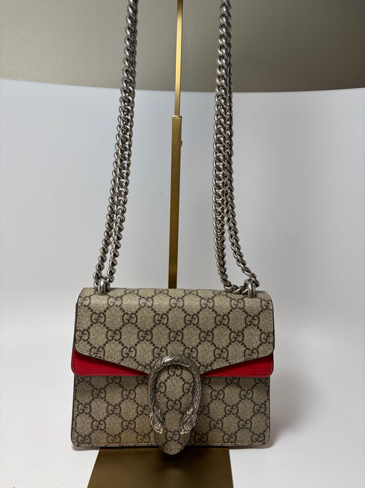 Gucci GG Supreme Dionysus Mini Shoulder Bag with Chain Strap