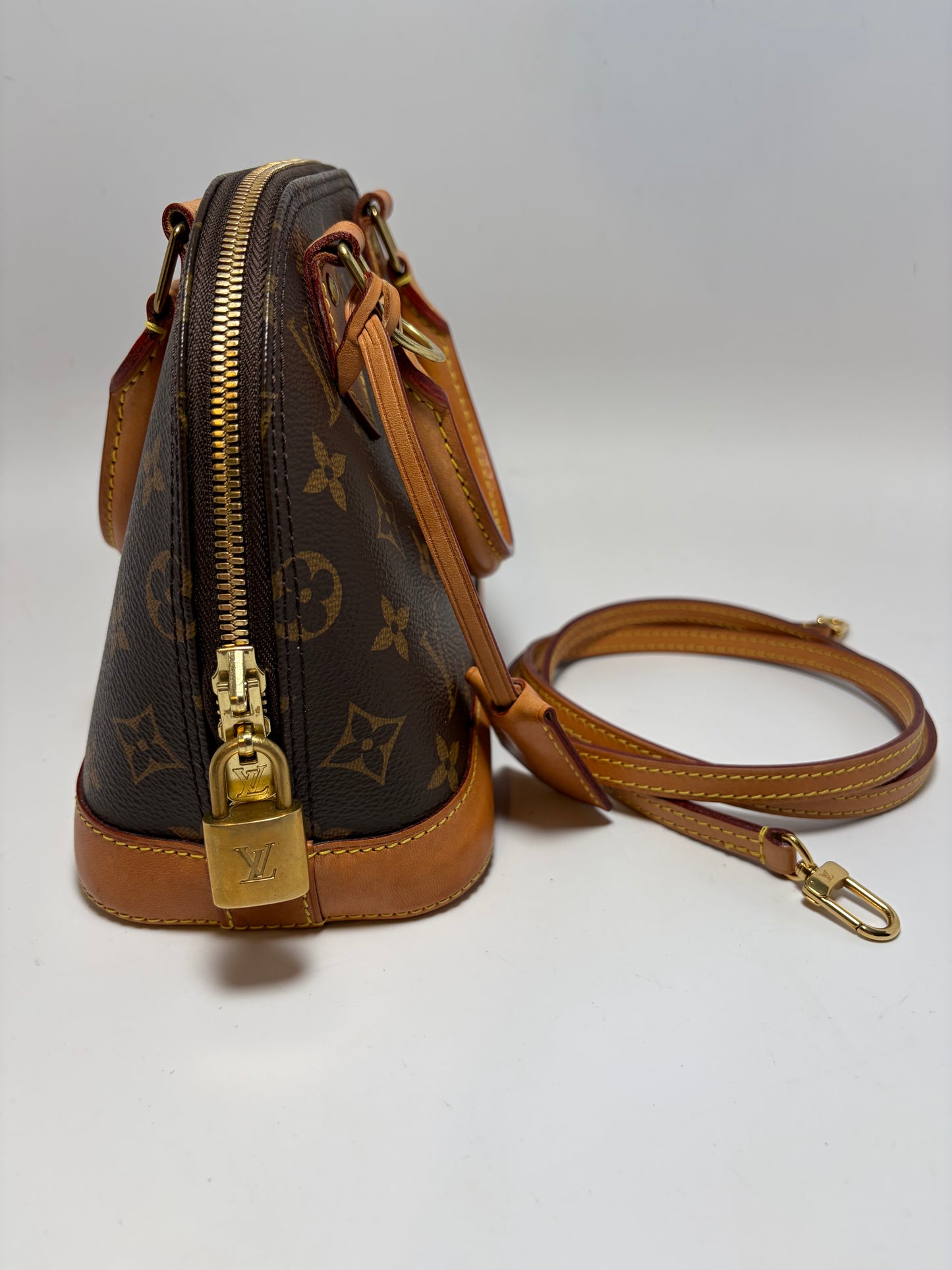Louis Vuitton Alma BB Monogram with COA & Crossbody Strap