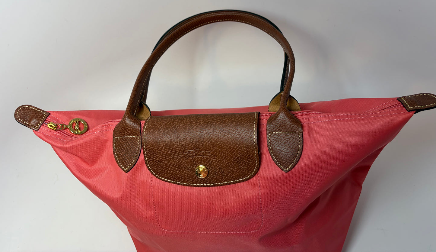 Longchamp Le Pliage Strawberry Pink Tote Medium
